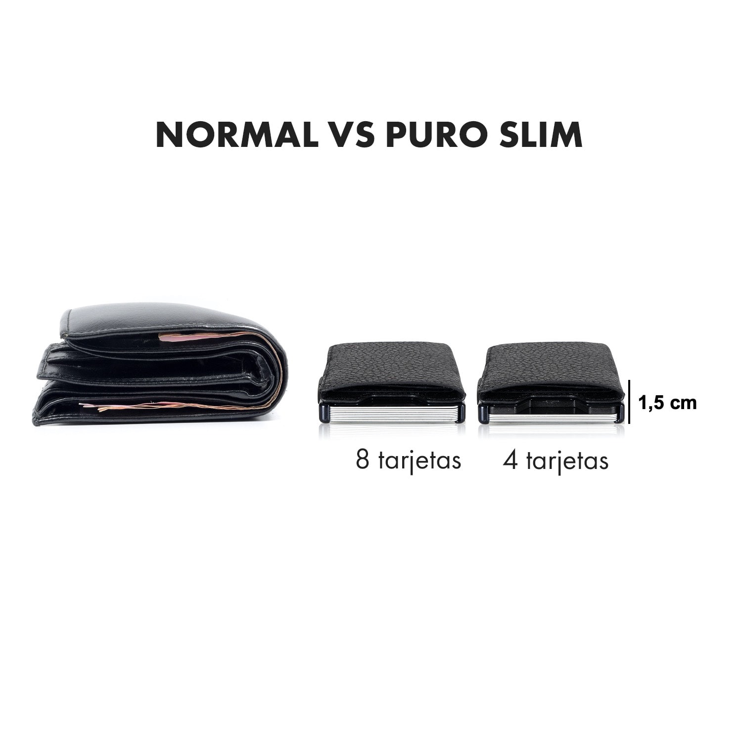 ZNAP Slim Wallet 8 billetera delgada 8 tarjetas y compartimento para monedas 8,9 x 1,5 x 6,3 cm (ancho x grueso x largo) Protección RFID grano | Dorado Miel