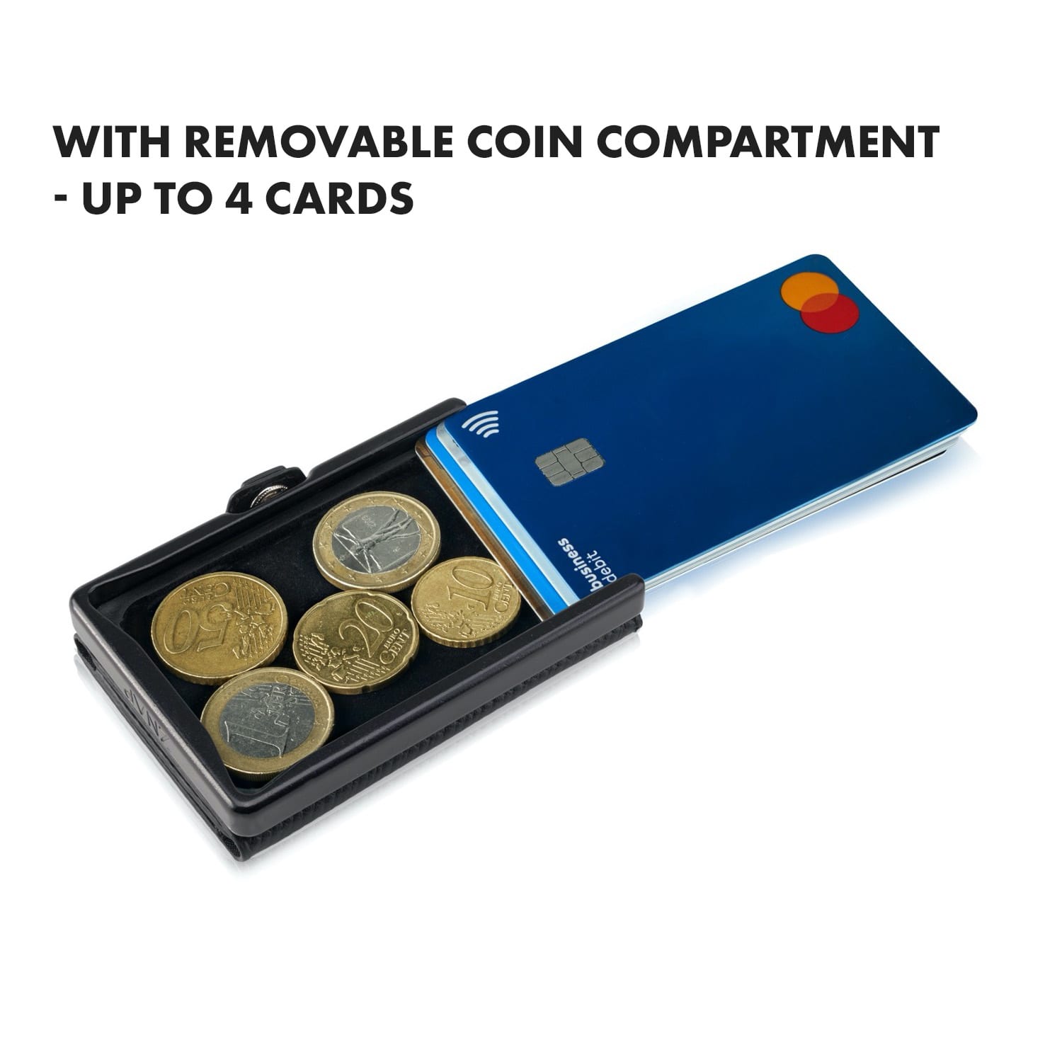 ZNAP, portofel subțire, 8 cărți, compartiment pentru monede, 8,9 × 1,5 × 6,3 cm (L × Î × l), protecție RFID granulat. | Miere de aur