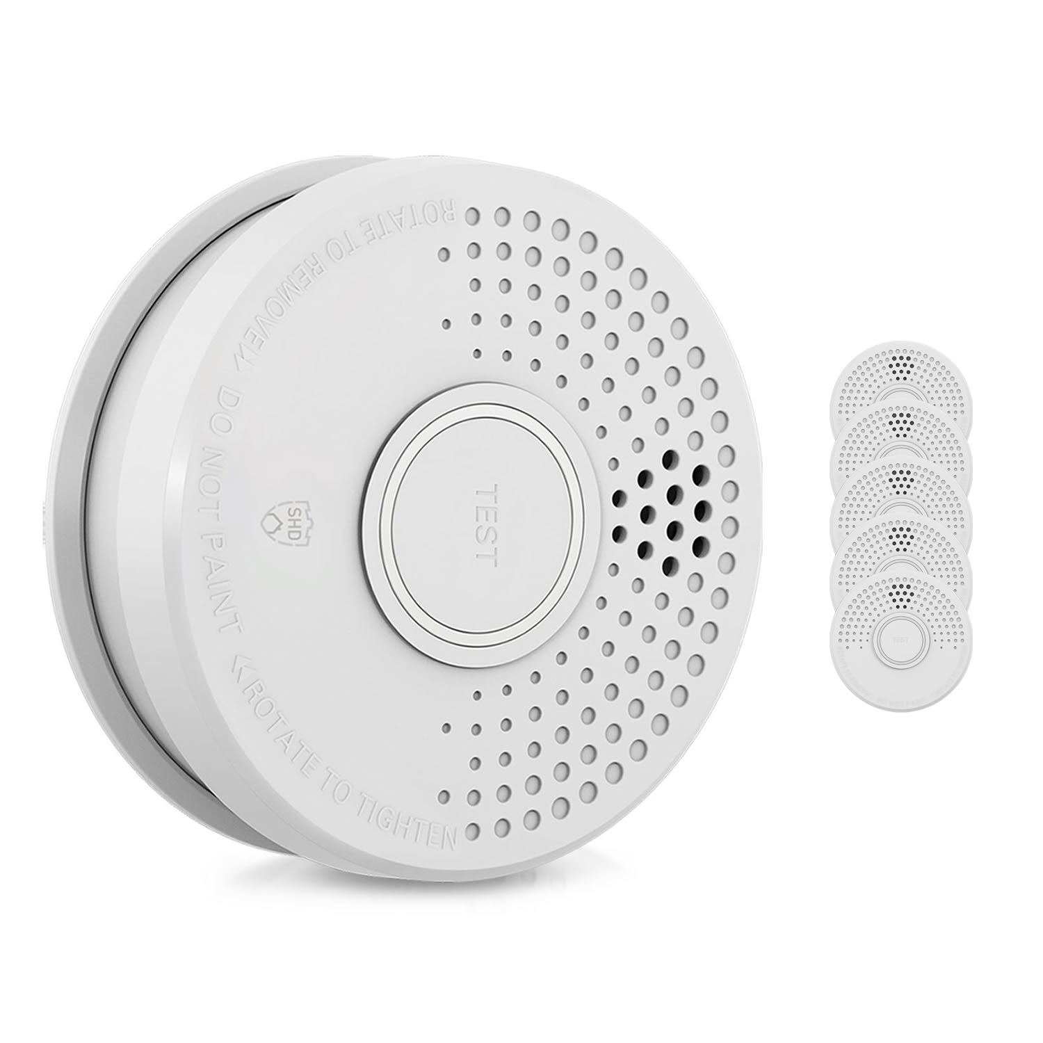 Detector de humo DOF39 Plástico Señal de aviso: 85 dB Funcionamiento con pila de 9V Set de 6 unidades