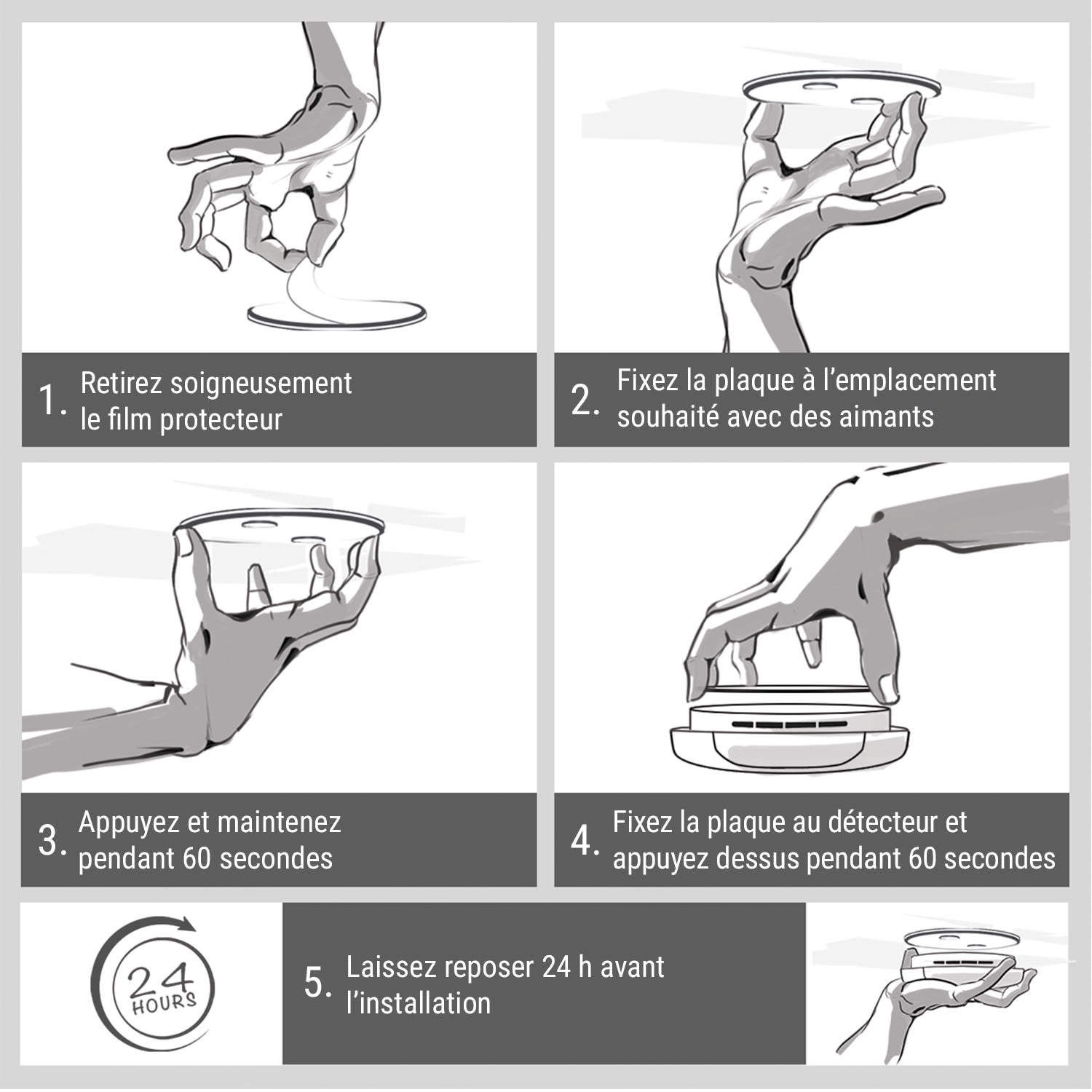 Magnetic Mount magnetische houder voor rookmelders vanaf 7 cm Ø zelfklevend 