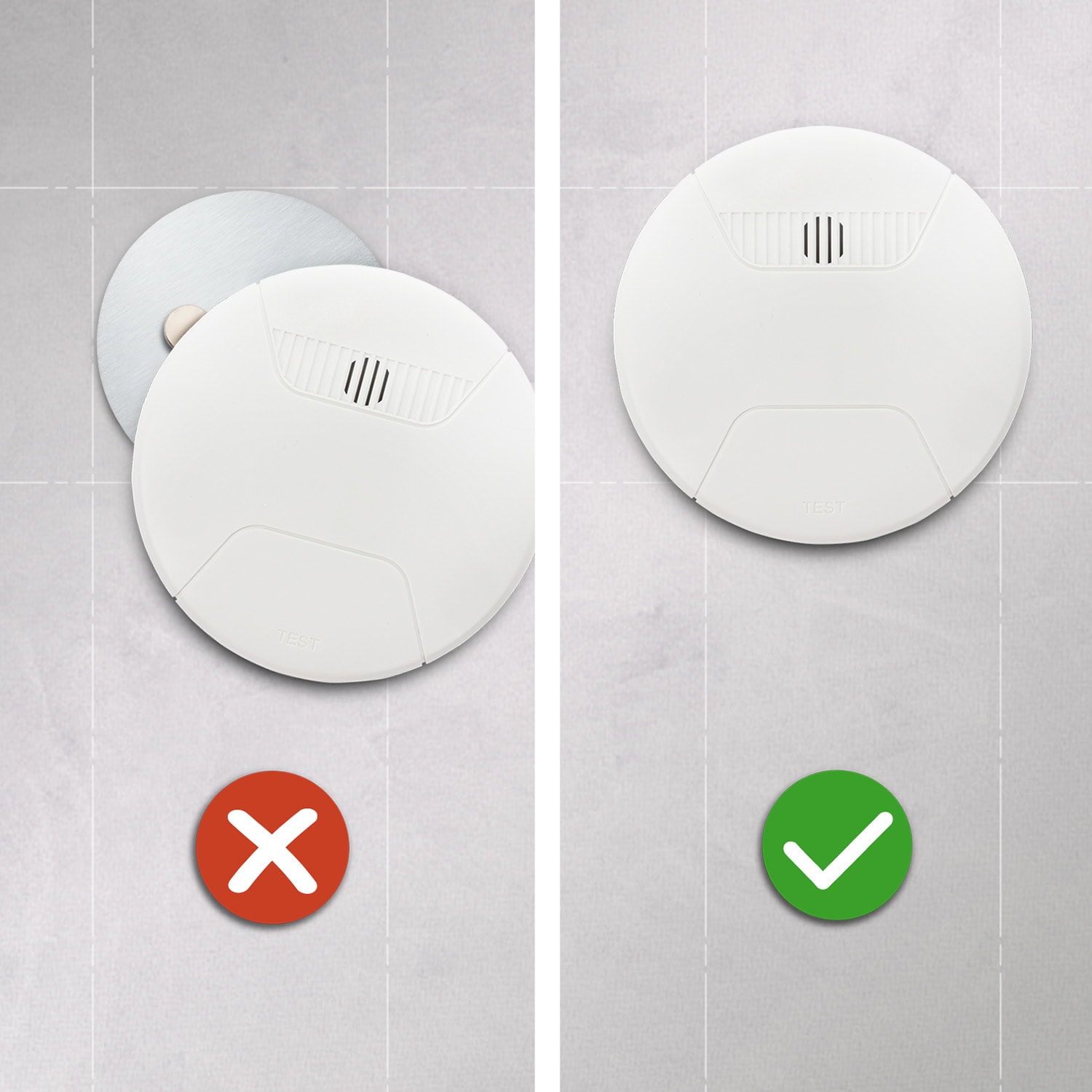 Magnetic mount, Magnetický držiak pre detektory dymu, od Ø 7 cm samolepiaci, 5er-Set