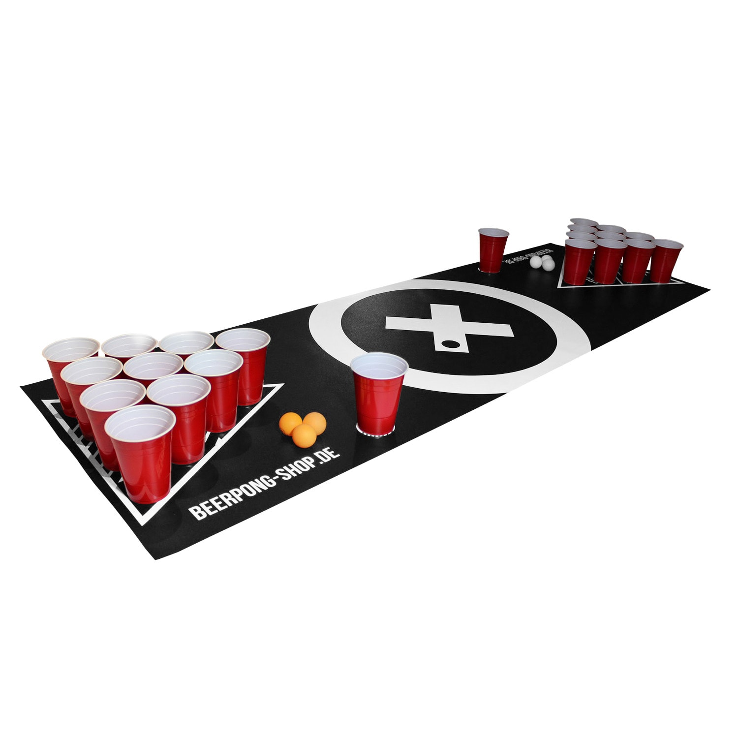 Baseliner, podložka s hernou plochou na beer pong, audio, držadlá, držiak na loptičky, 6 loptičiek 