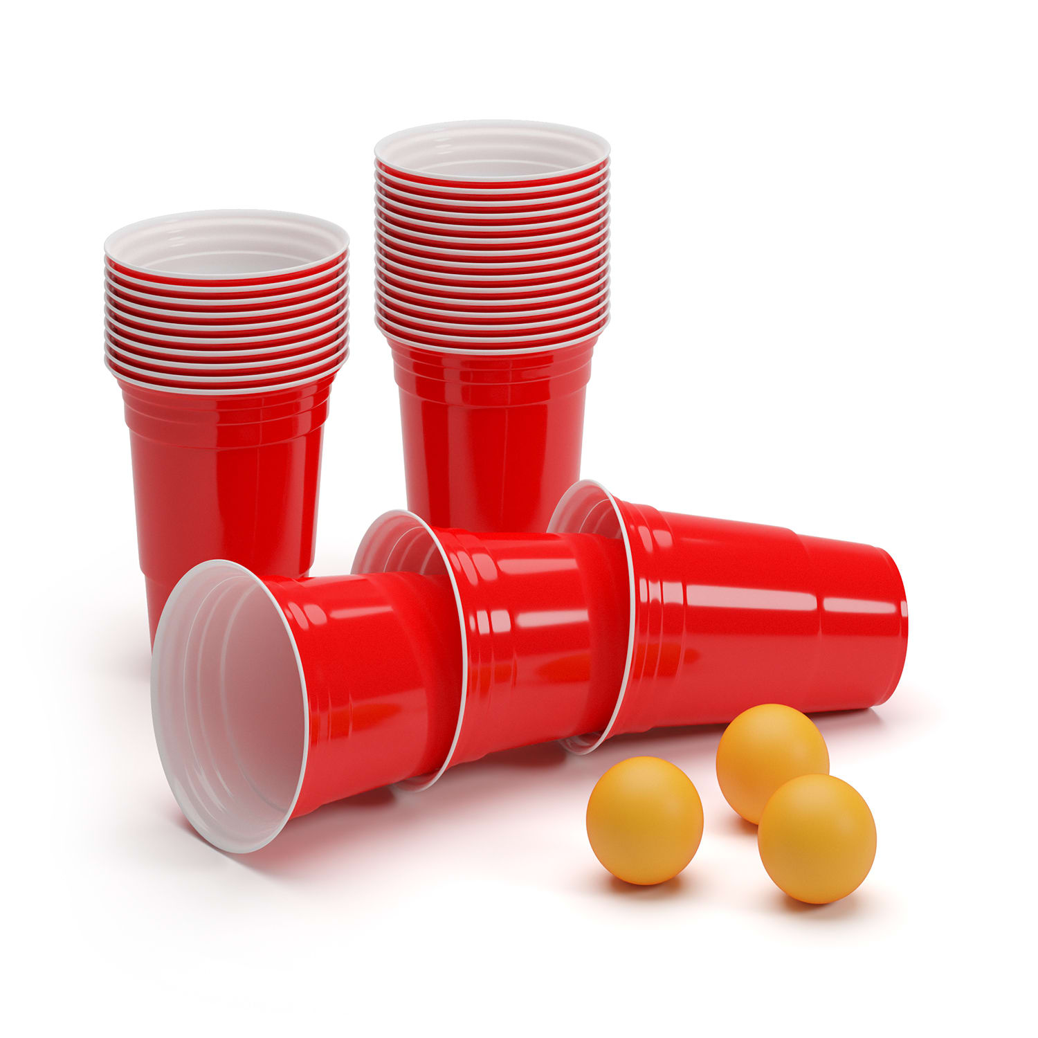 Andrews Red Beer Cups 473 ml (16 Oz) robuust incl. ballen en spelregels 50 stuks