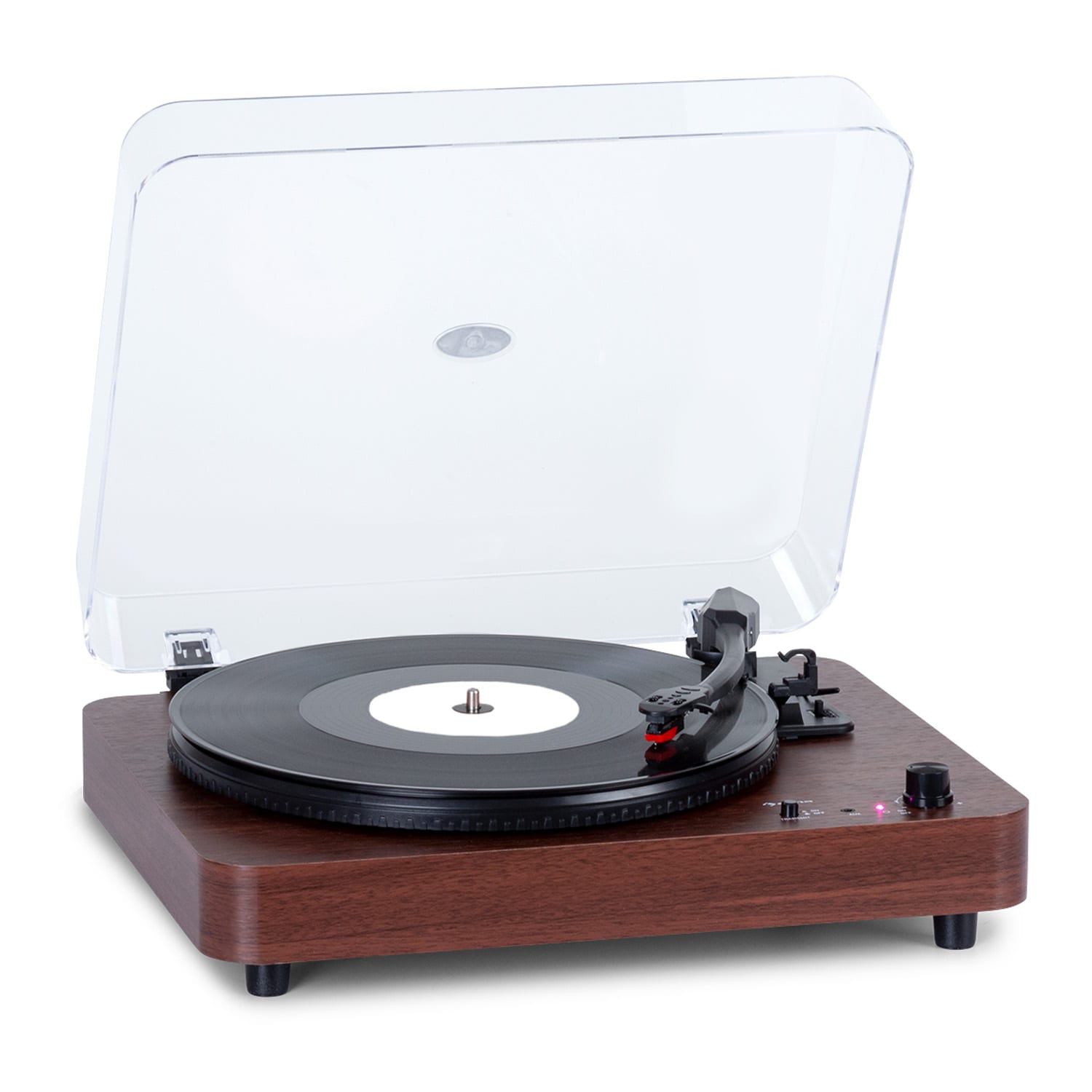 Gramofon TT-Classic Light, pokrywa chroniąca przed kurzem, Bluetooth, 33/45/78 obr./min Mahoń