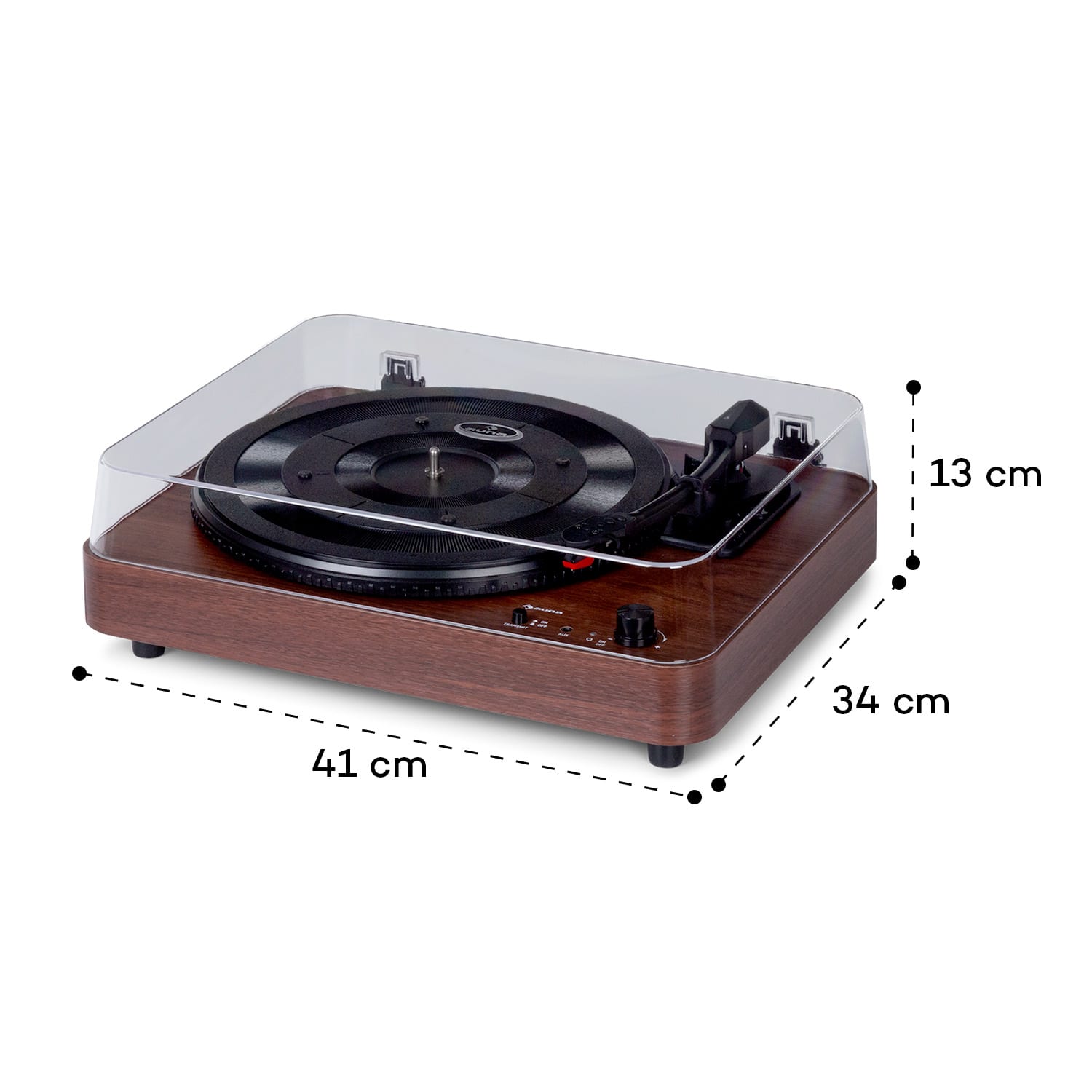 Gramofon TT-Classic Light, pokrywa chroniąca przed kurzem, Bluetooth, 33/45/78 obr./min Mahoń