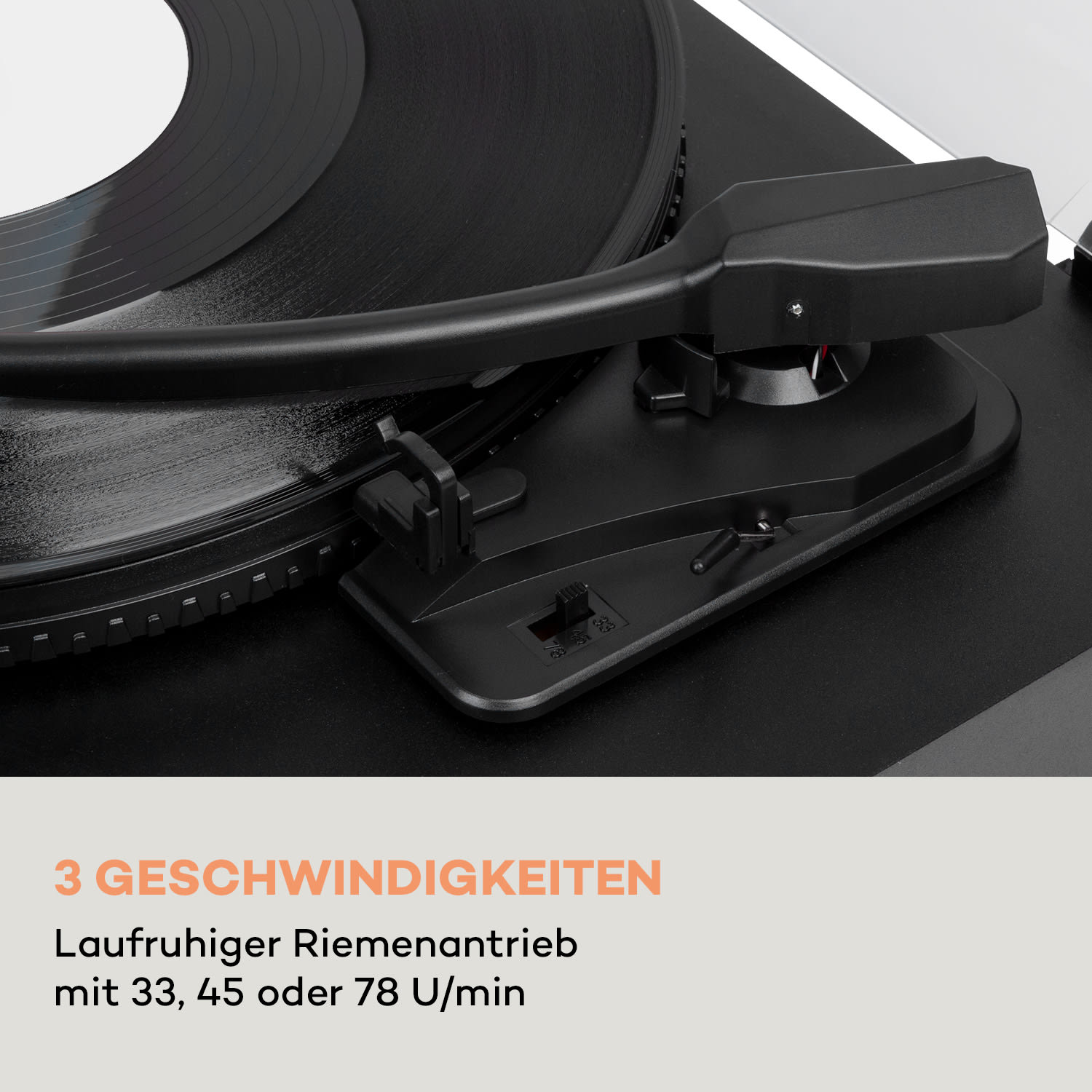 TT-Classic Light Plattenspieler Staubschutz Bluetooth 33/45/78 U/min Schwarzes Holz