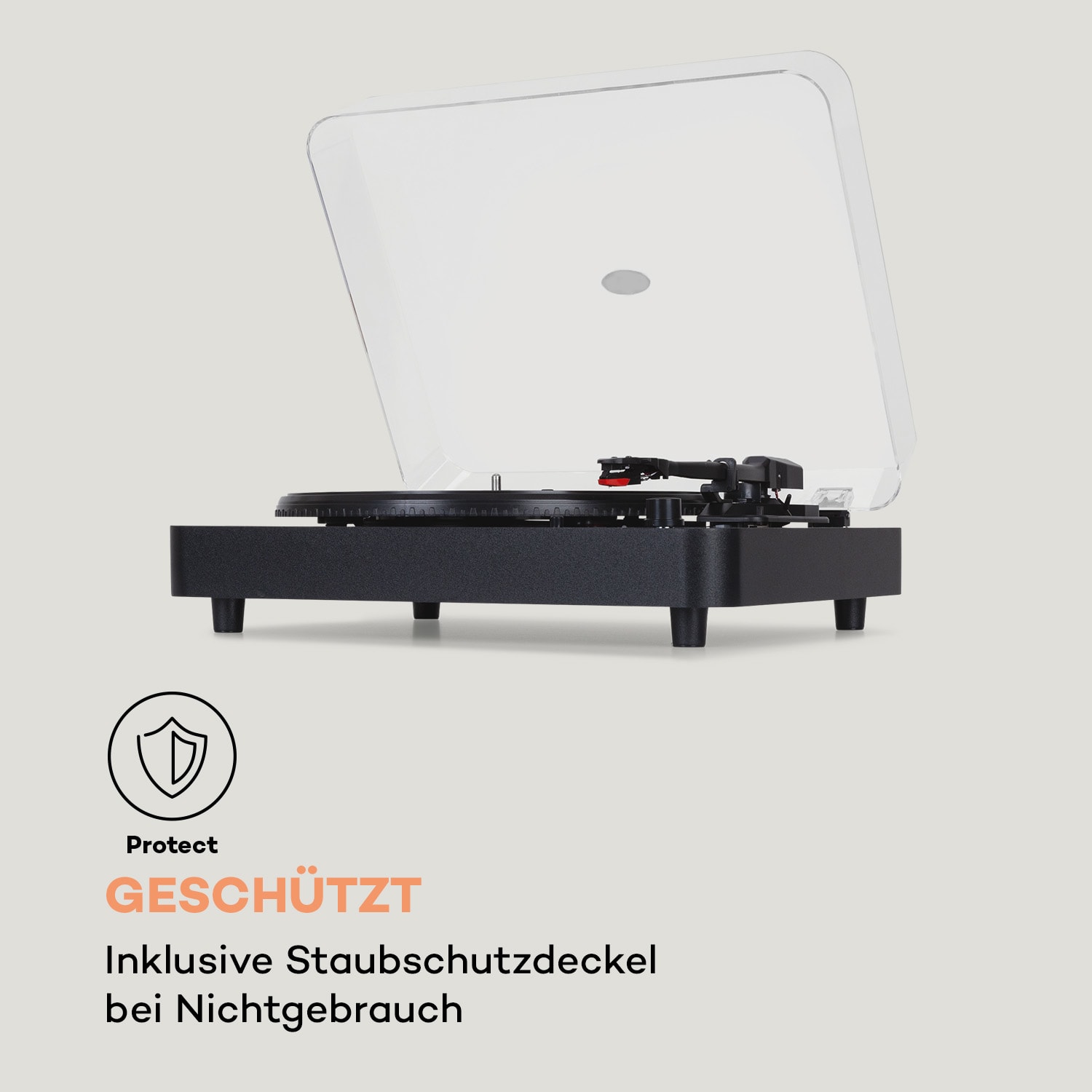 TT-Classic Light Plattenspieler Staubschutz Bluetooth 33/45/78 U/min Schwarzes Holz