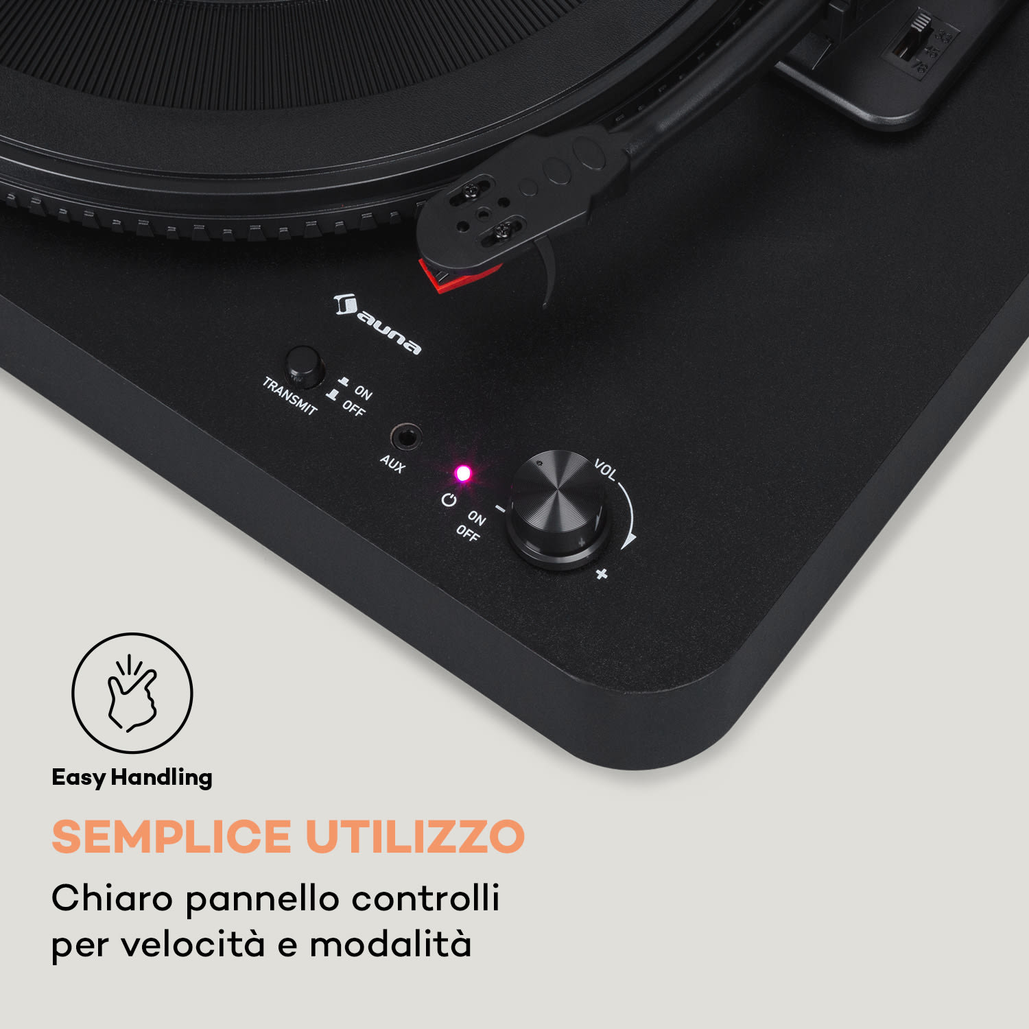 Giradischi TT-Classic Light Copertura antipolvere Bluetooth 33/45/78 giri/min Legno nero