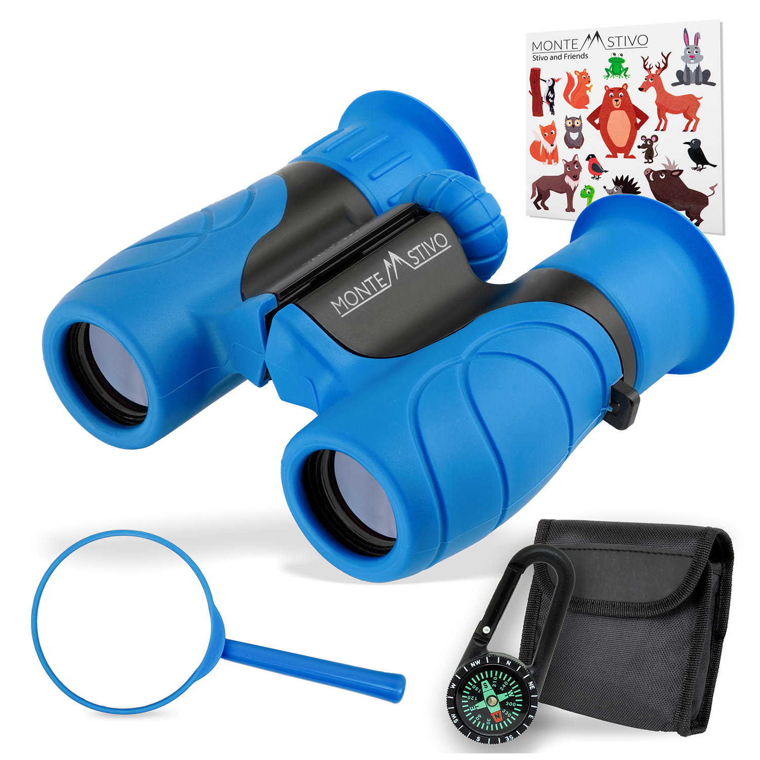 Norsjo, set s dječjim dalekozorom, 8x uvećanjem, povećalom, kompasom, torbom Sportsko plava