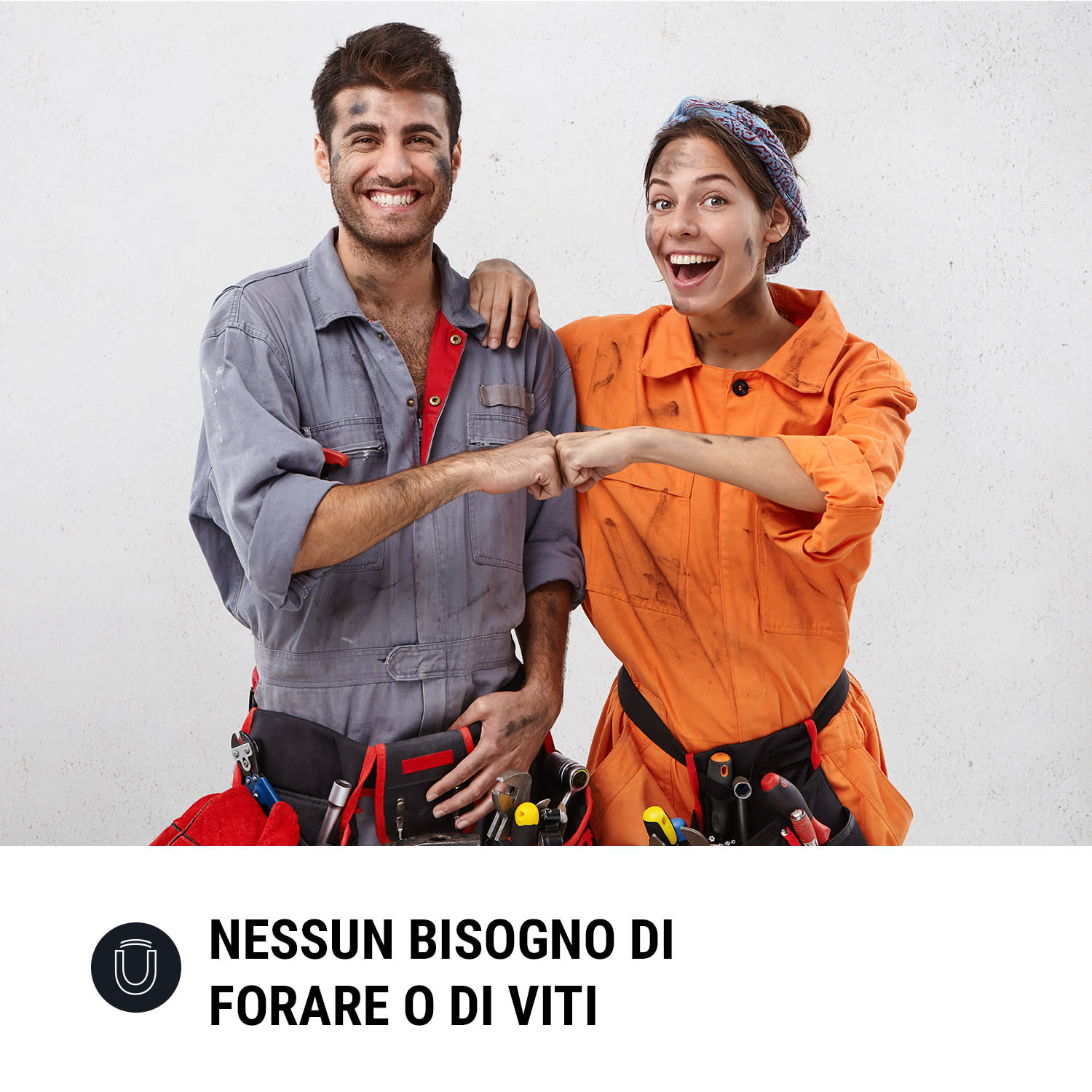 Mount Mini Supporto magnetico per rilevatori di fumo a partire da 5 cm Ø, autoadesivo set da 1