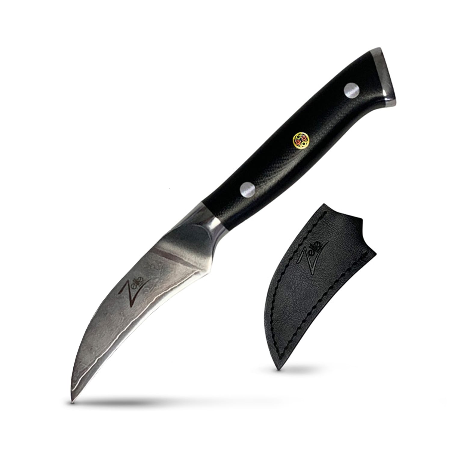 Alpha-Royal Japanese, nóż do obierania, 3", 61 HRC, stal damasceńska Honing knife