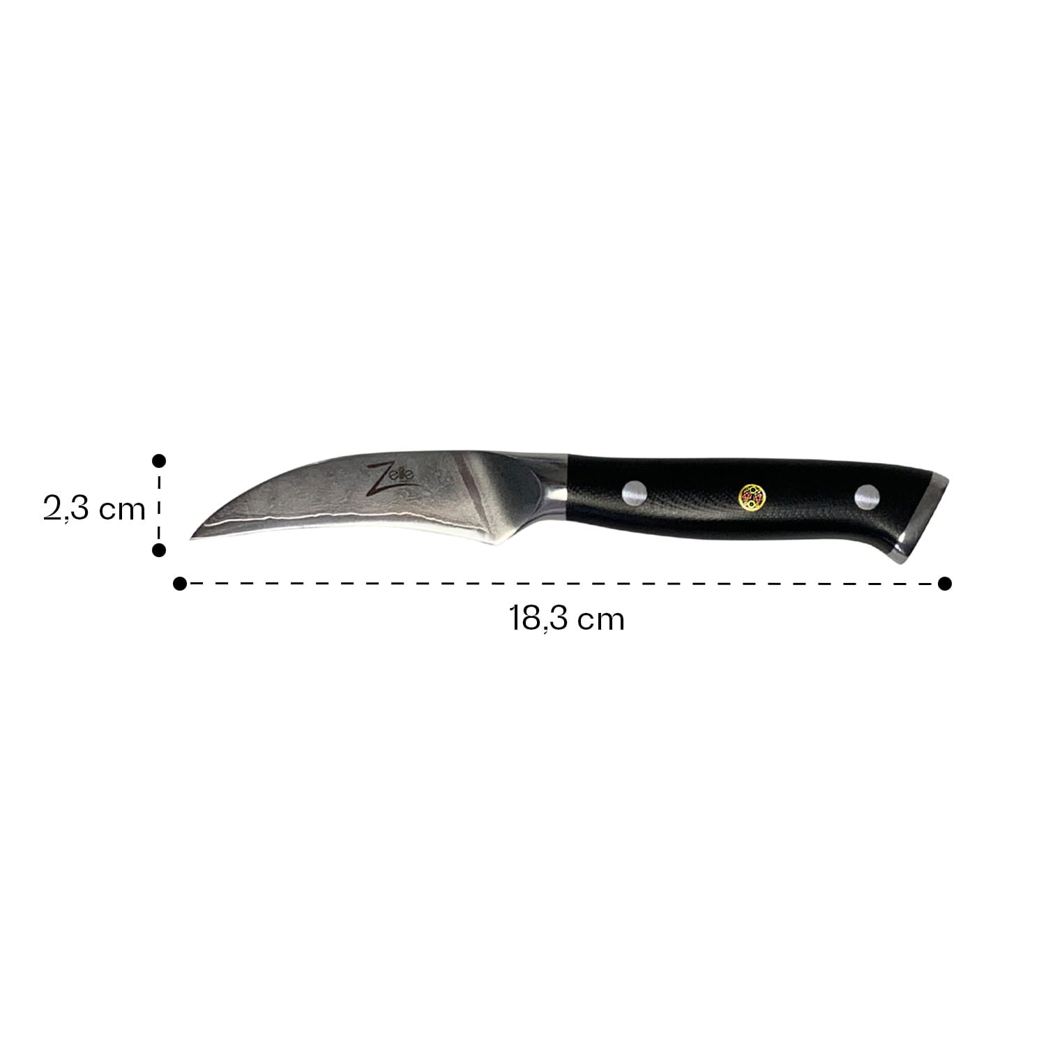Alpha-Royal Japanese, nóż do obierania, 3", 61 HRC, stal damasceńska Honing knife