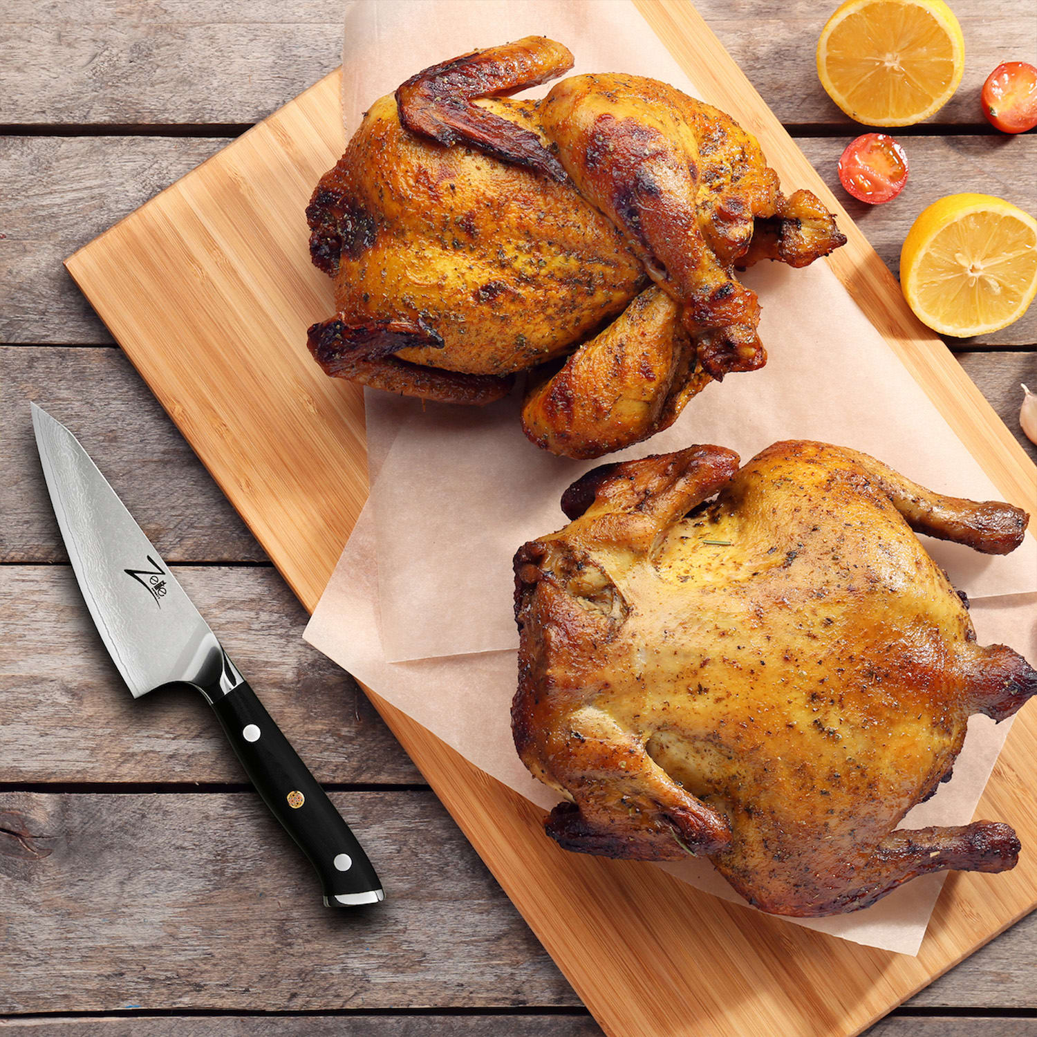 Couteau de chef Honesuki de 4,5" de la série japonaise Alpha-Royal acier de Damas Honesuki knife