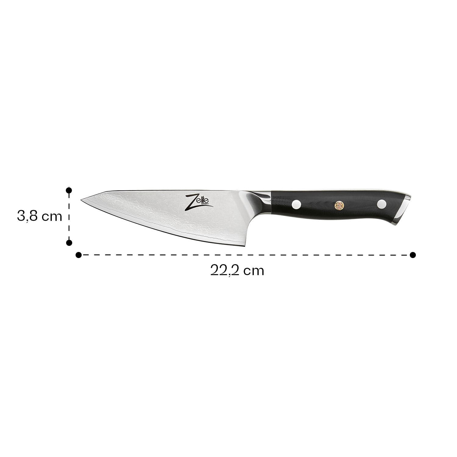 Seria japoneză Aplha-Royal, cuțit honesuki 4,5”, oțel damasc Honesuki knife