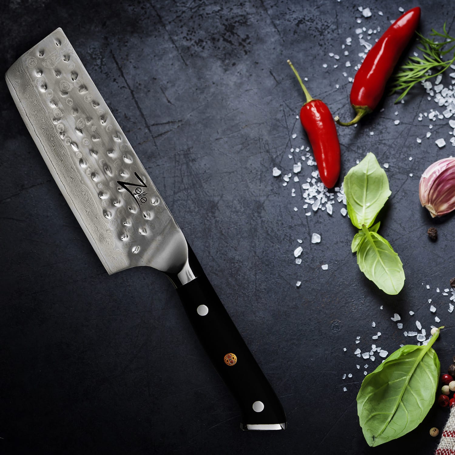 Alpha-Royal japanska serija, 6" nakiri nož za kuhanje, damast čelik Nakiri knife