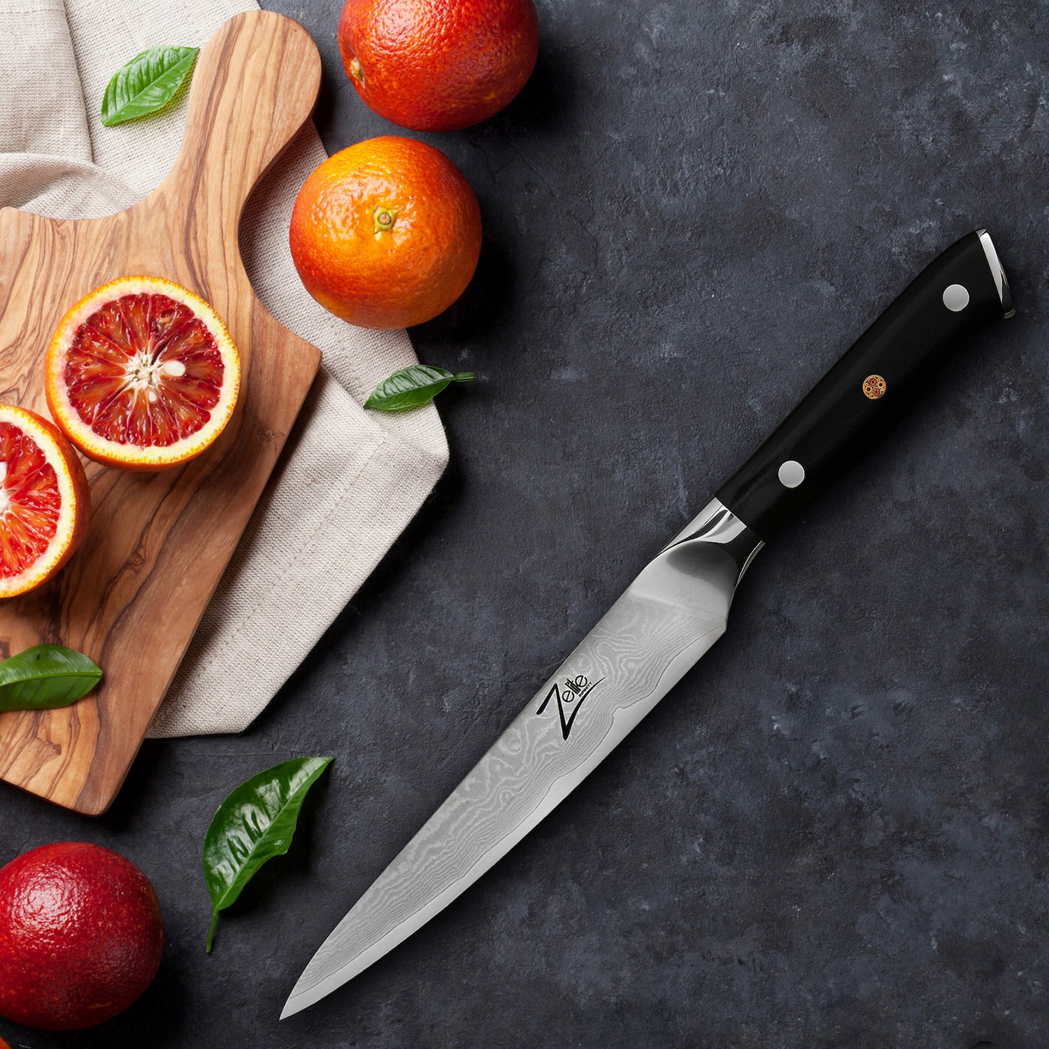 Cuchillo multiusos de 6" serie japonesa Alpha-Royal de acero de Damasco de 67 hojas Utility knife