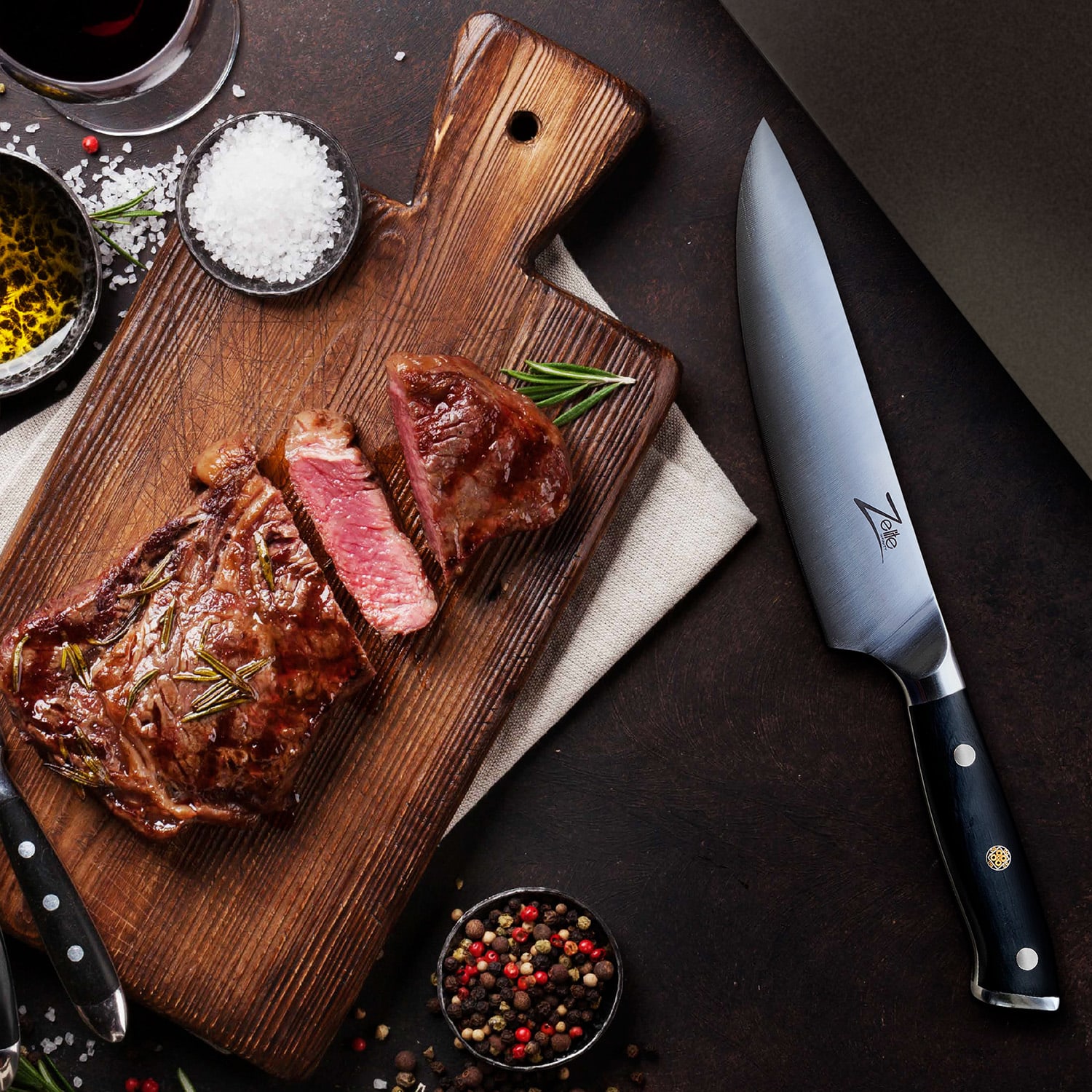 Alpha-Royal German 5", sada 4 steakových nožů, 56 HCR, nerezová ocel Fillet knife