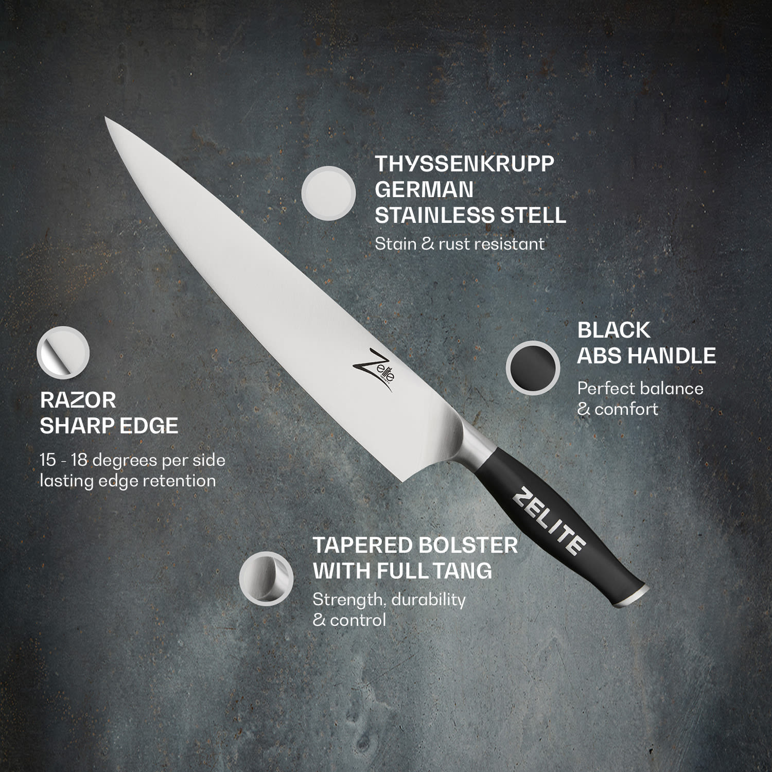 Comfort Pro Series 10" Kockkniv 56 HRC ädelstål 