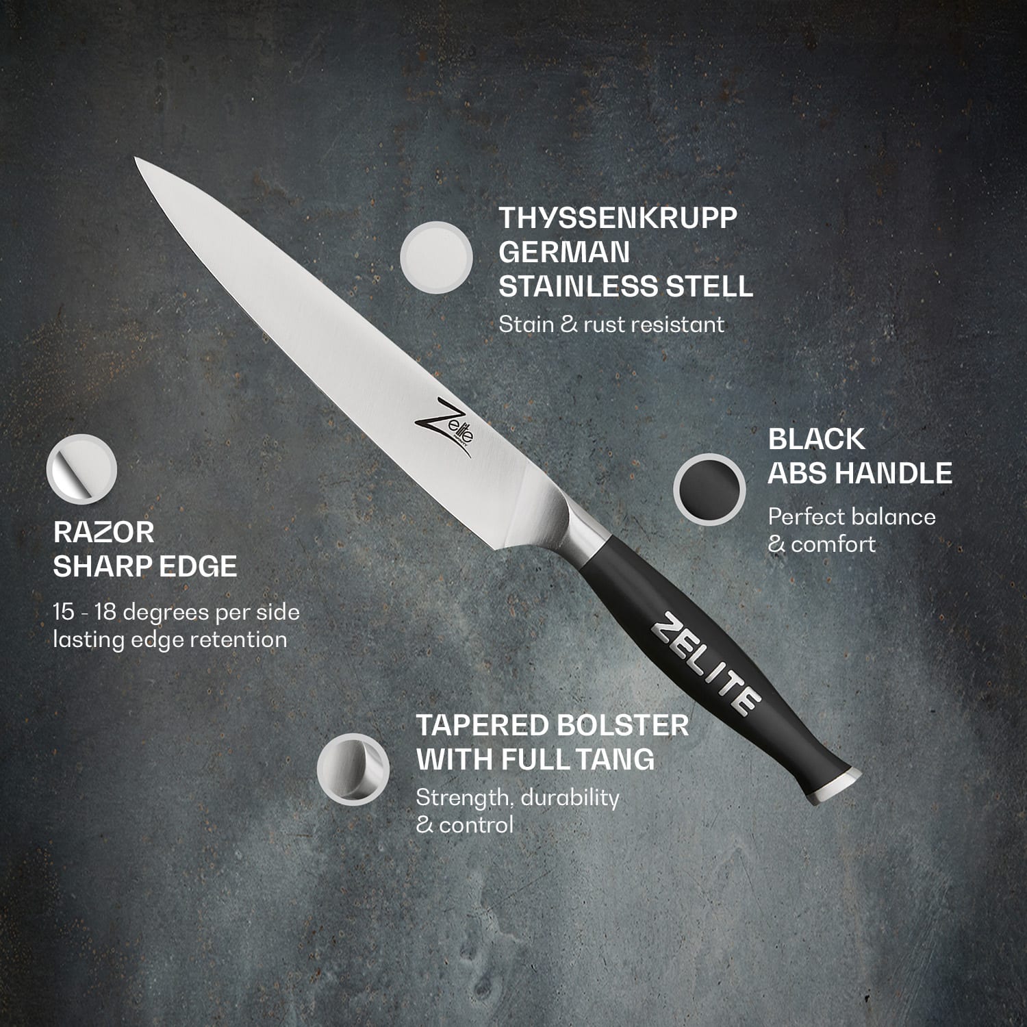 Comfort Pro Series 6" Universalkniv 56 HRC ädelstål 6" Universalkniv