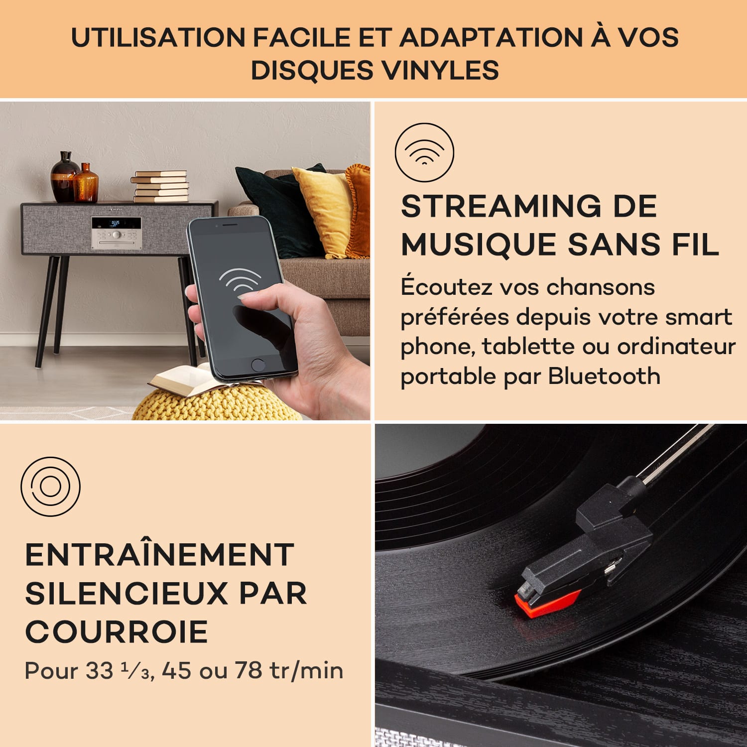 Julie Ann Chaîne stéréo CD BT USB DAB+/FM AUX-In Noir
