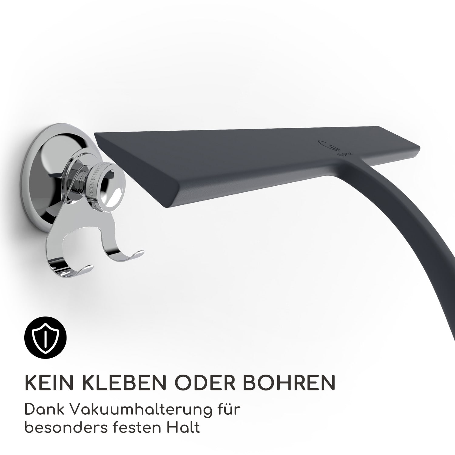 Blaze Duschabzieher 28 cm Silikonumhüllung Edelstahlkern modernes Design Schwarz