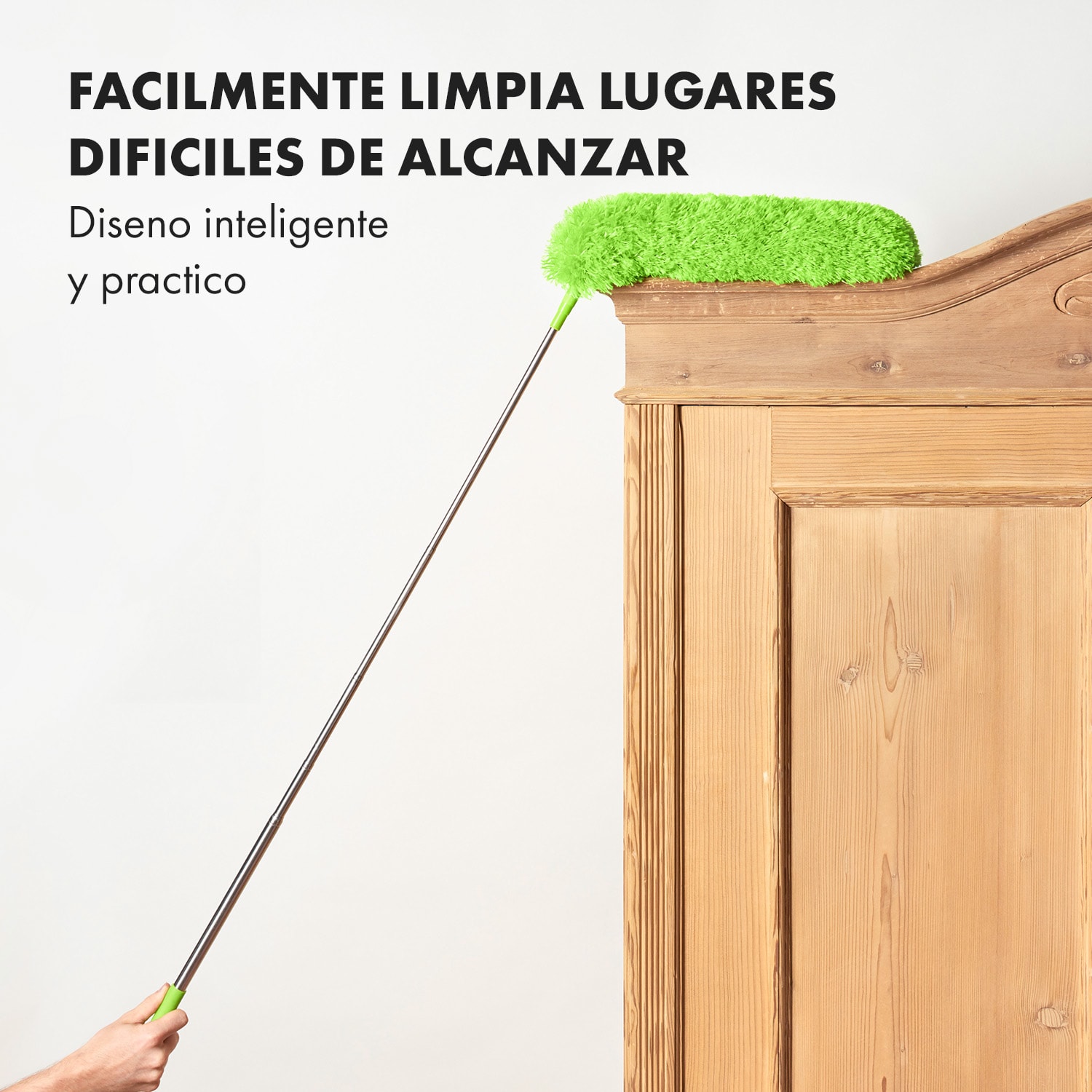 Plumero Telescópico Swish 140 cm Microfibra Acero Inoxidable Cabeza 360° Reutilizable