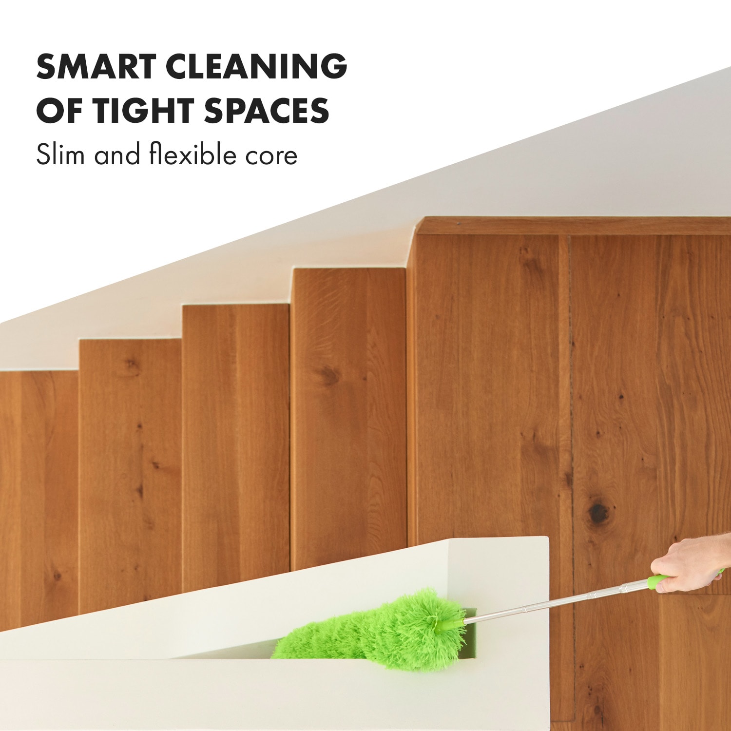 Swish, teleskopowa miotełka do kurzu, 140 cm, mikrofibra, stal szlachetna, głowica 360°, do wielokrotnego użytku 