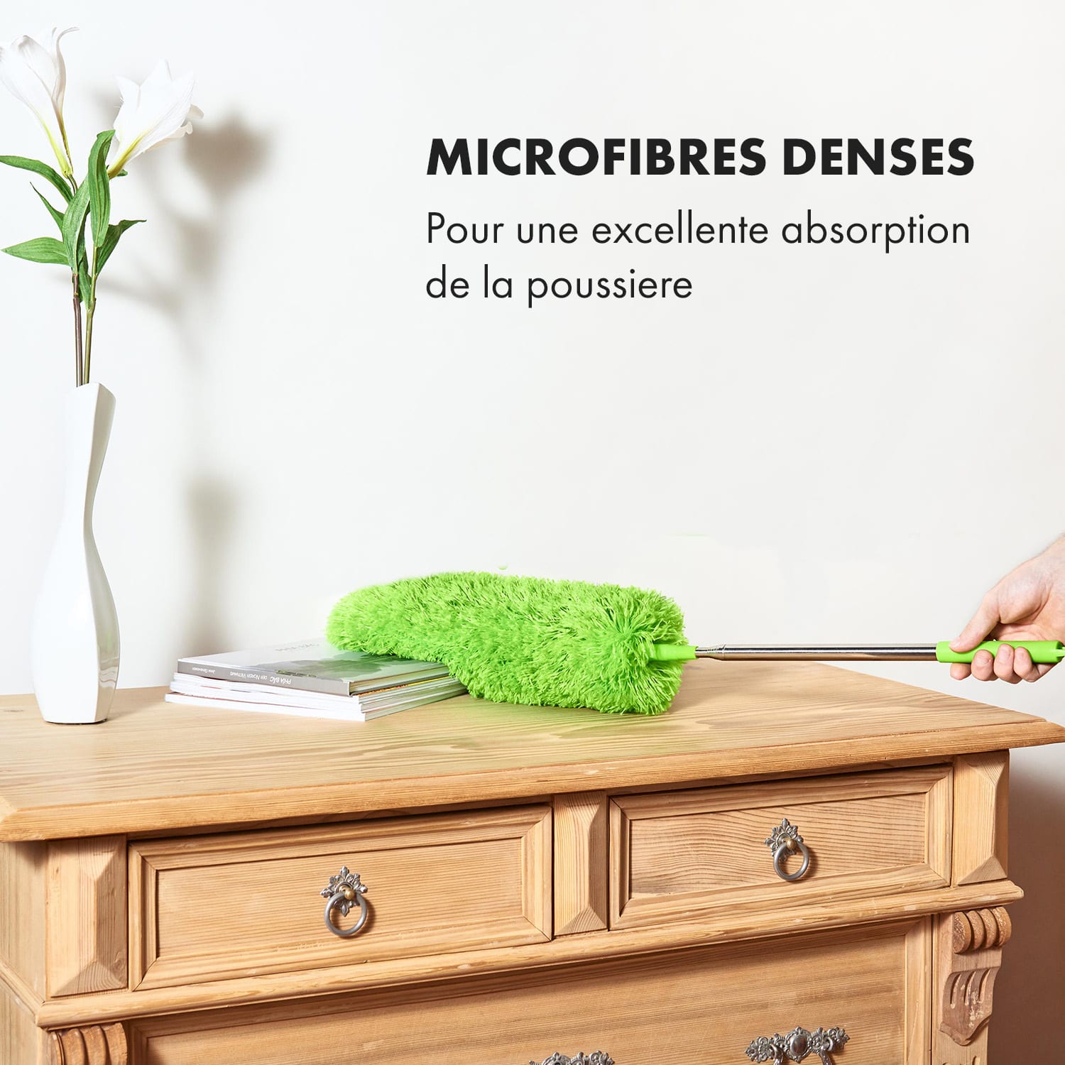 Plumeau télescopique Swish 255 cm Microfibre Acier inoxydable Tête 360° Réutilisable 255 cm