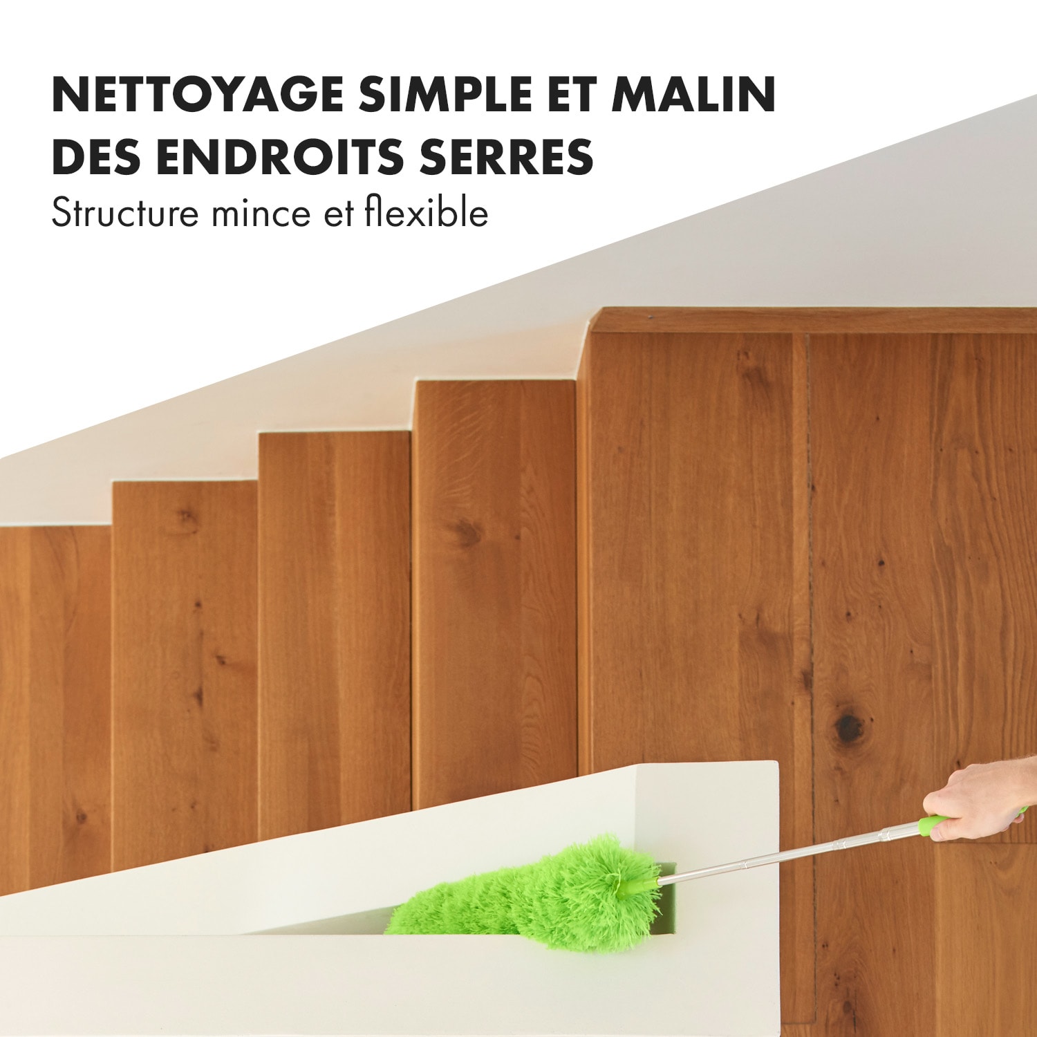 Plumeau télescopique Swish 255 cm Microfibre Acier inoxydable Tête 360° Réutilisable 255 cm