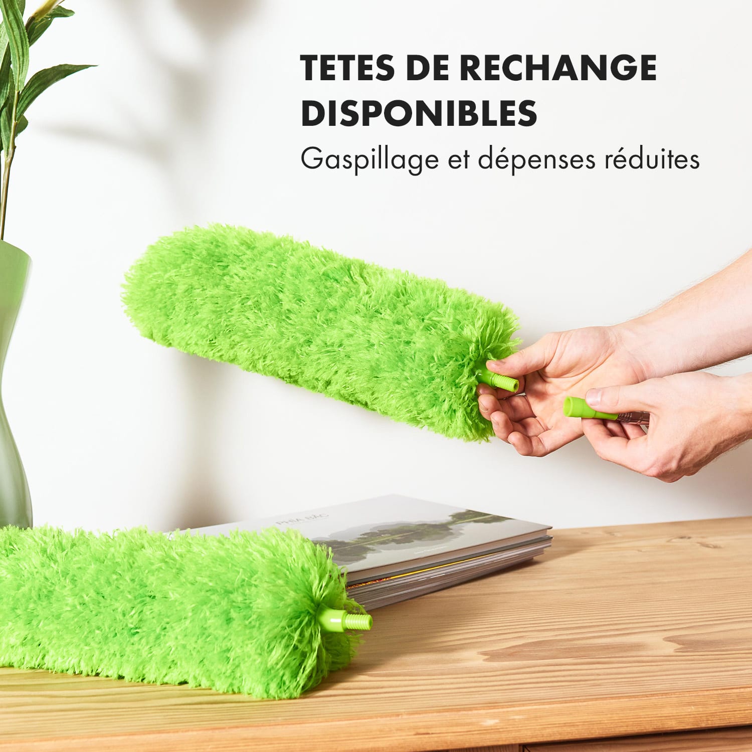 Plumeau télescopique Swish 255 cm Microfibre Acier inoxydable Tête 360° Réutilisable 255 cm