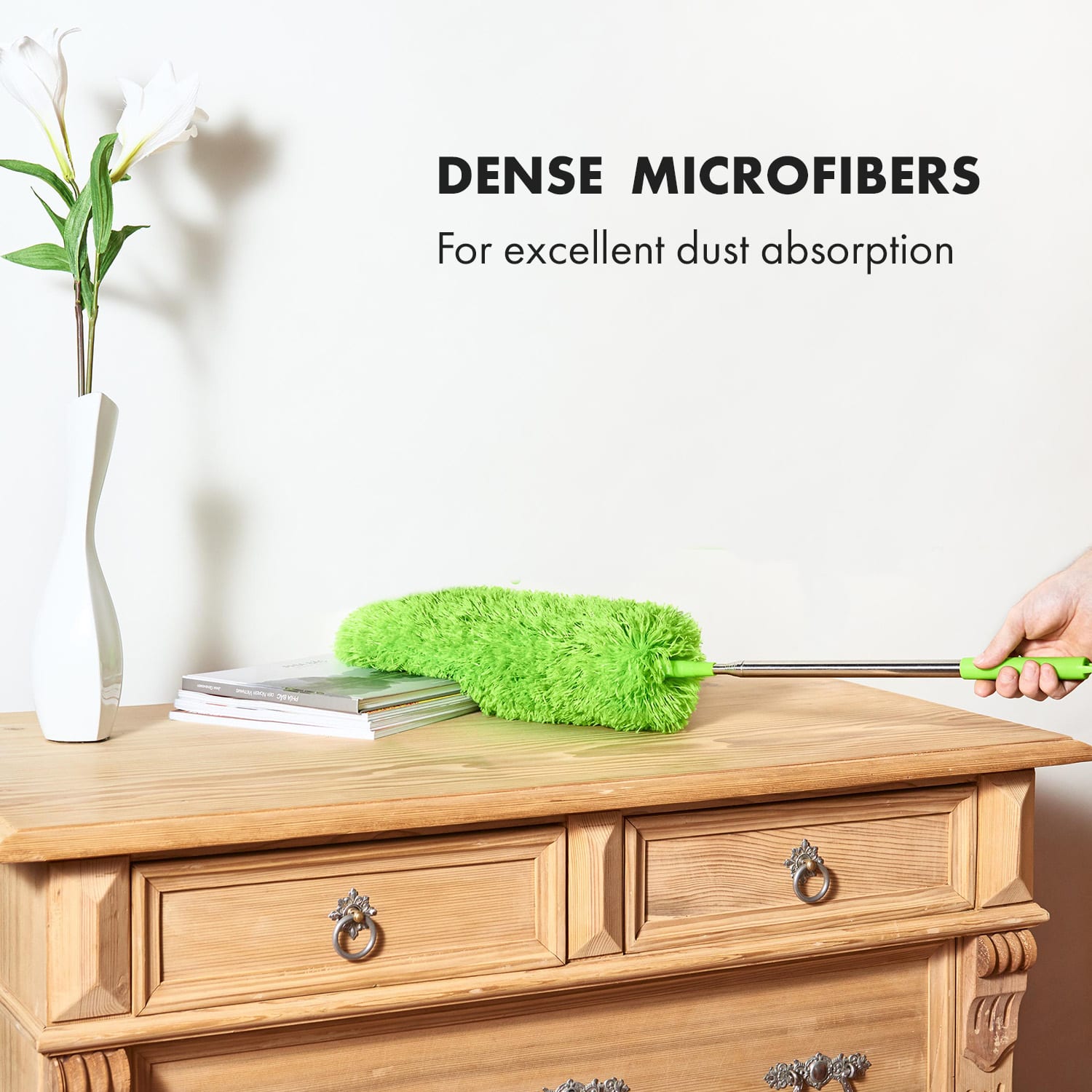 Swish, Teleskopická prachovka, 255 cm, mikrovlákno, nerezová ocel, 360° hlava, opakovaně použitelná 255 cm