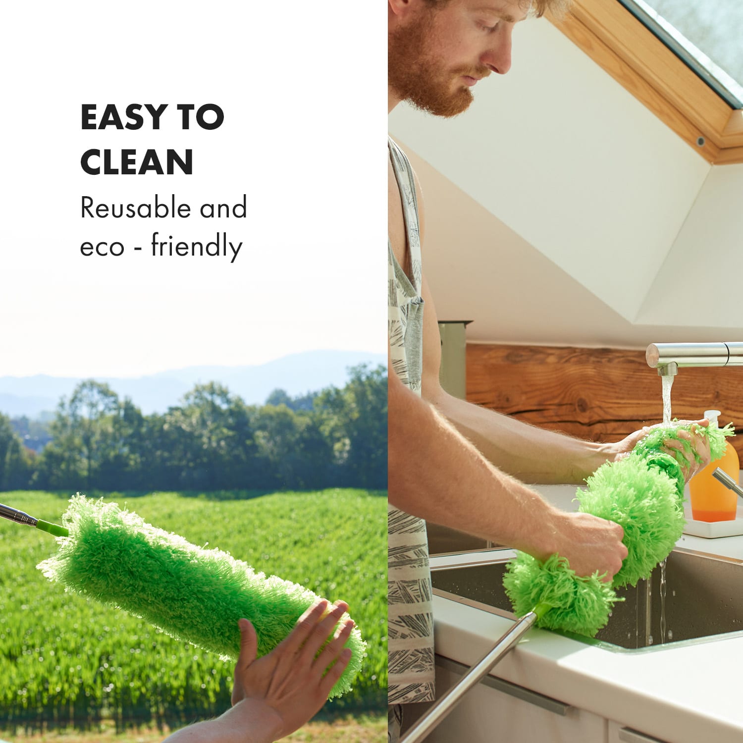 Swish, nadomestne glave krpe za prah, komplet 2 kosov, iz mikrovlaken, 360-stopinjska glava, za večkratno uporabo 