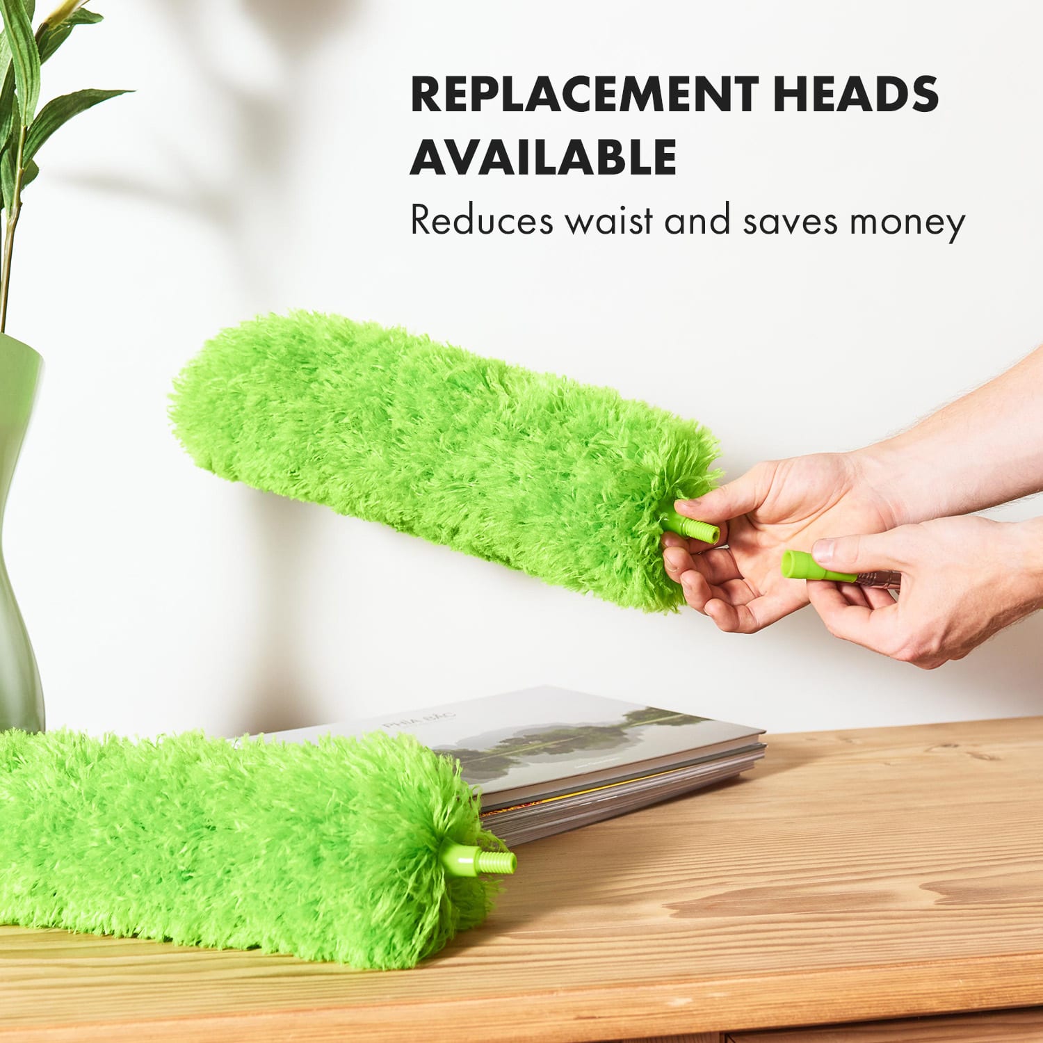 Swish, nadomestne glave krpe za prah, komplet 2 kosov, iz mikrovlaken, 360-stopinjska glava, za večkratno uporabo 