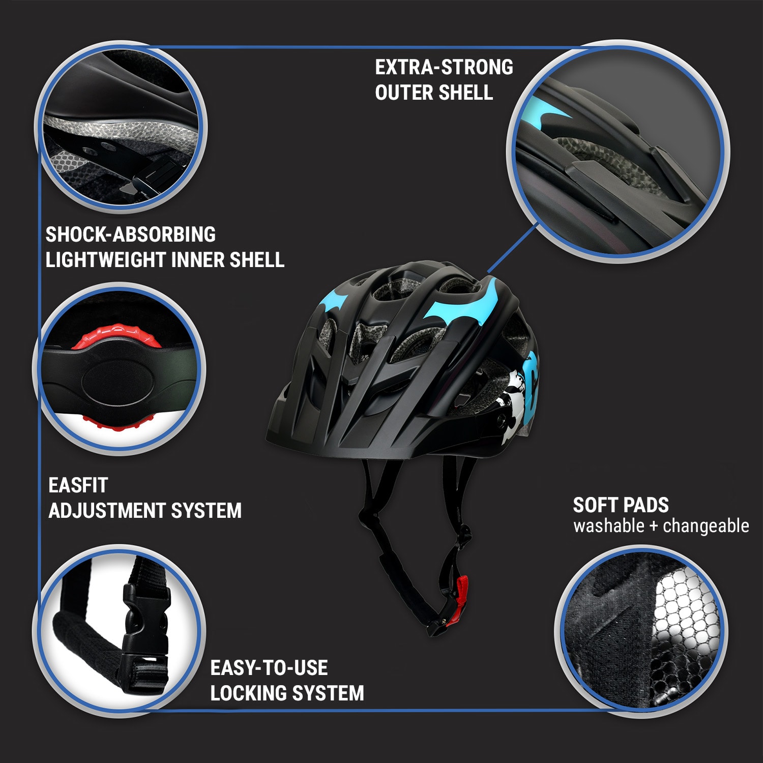 Cyklistická prilba Polykarbonátové flexibilné nastavenie veľkosti Ventilačný systém