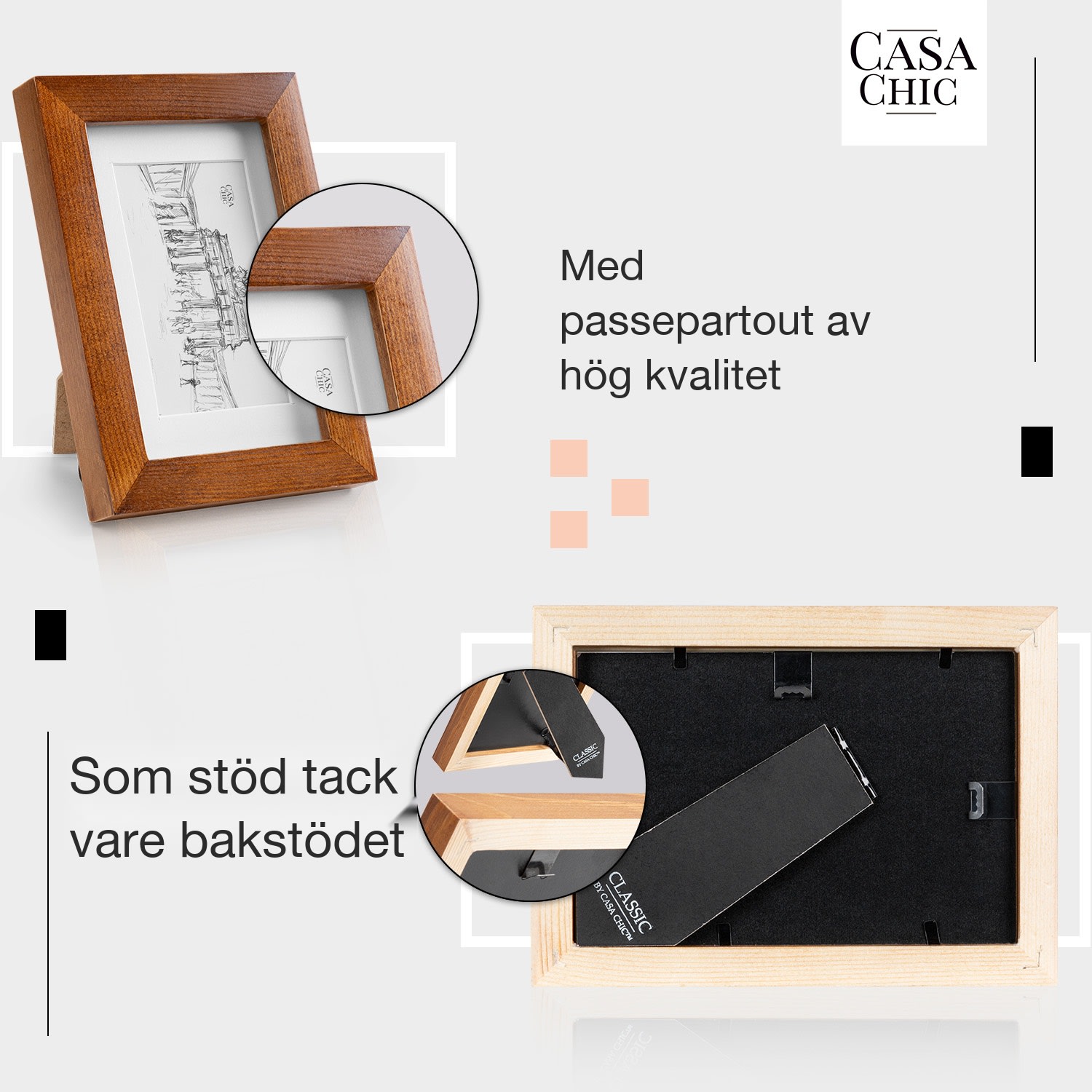 Kenton Fotoram 3 st rektangulär 14 x 9 cm passepartout glas 