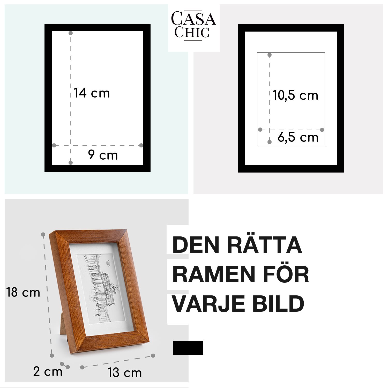 Kenton Fotoram 3 st rektangulär 14 x 9 cm passepartout glas 