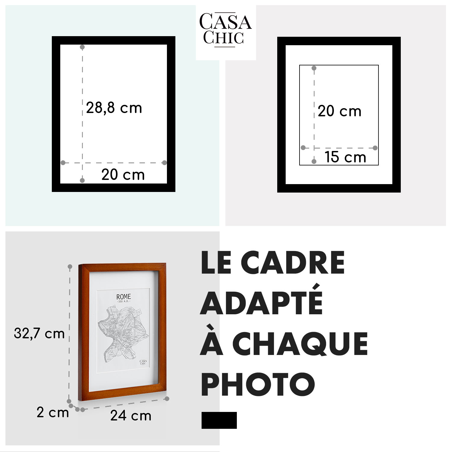 Kenton fotolijst rechthoekig A4 cm passe-partout glas Rozenhout