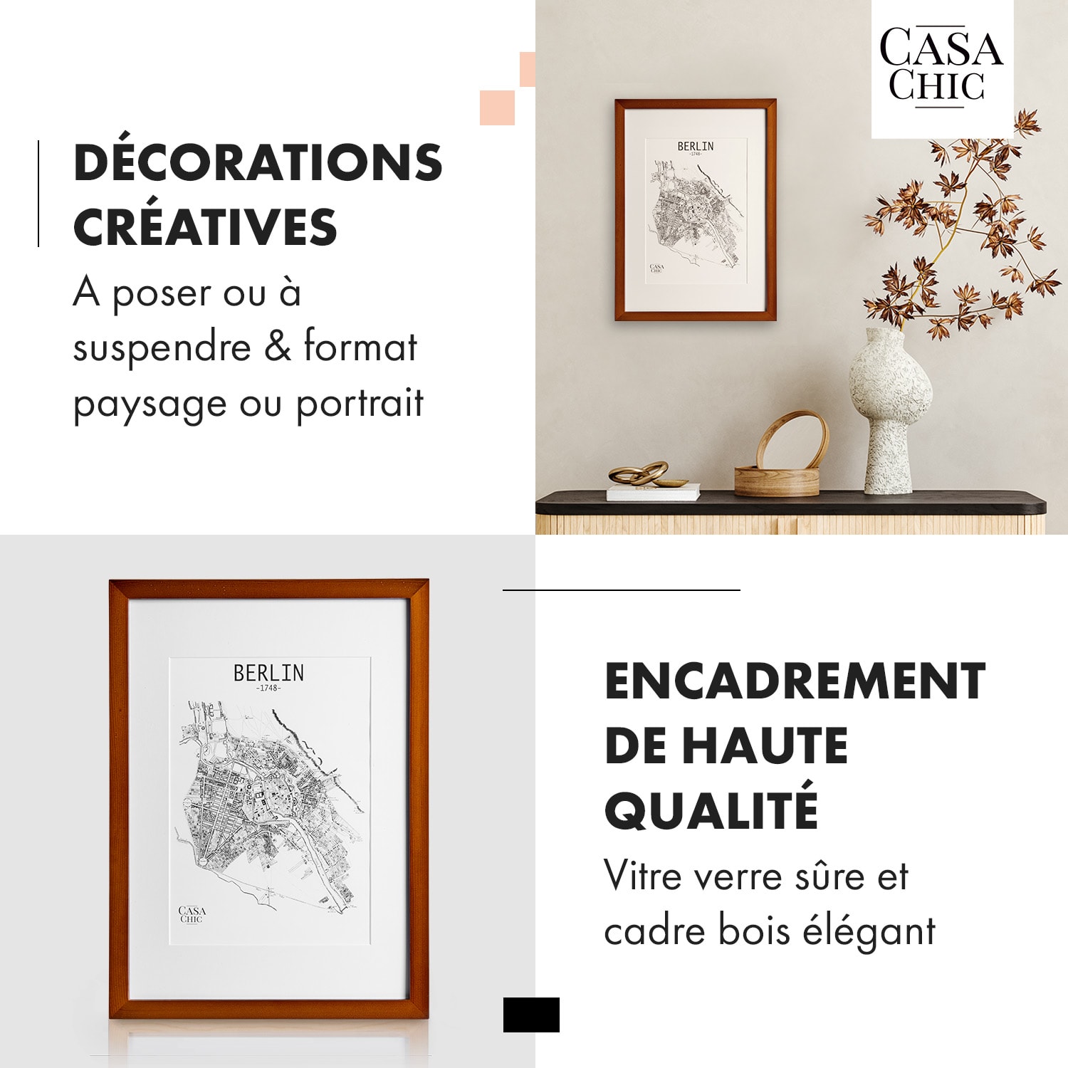 Kenton cadre photo rectangulaire A3 cm passe-partout verre 