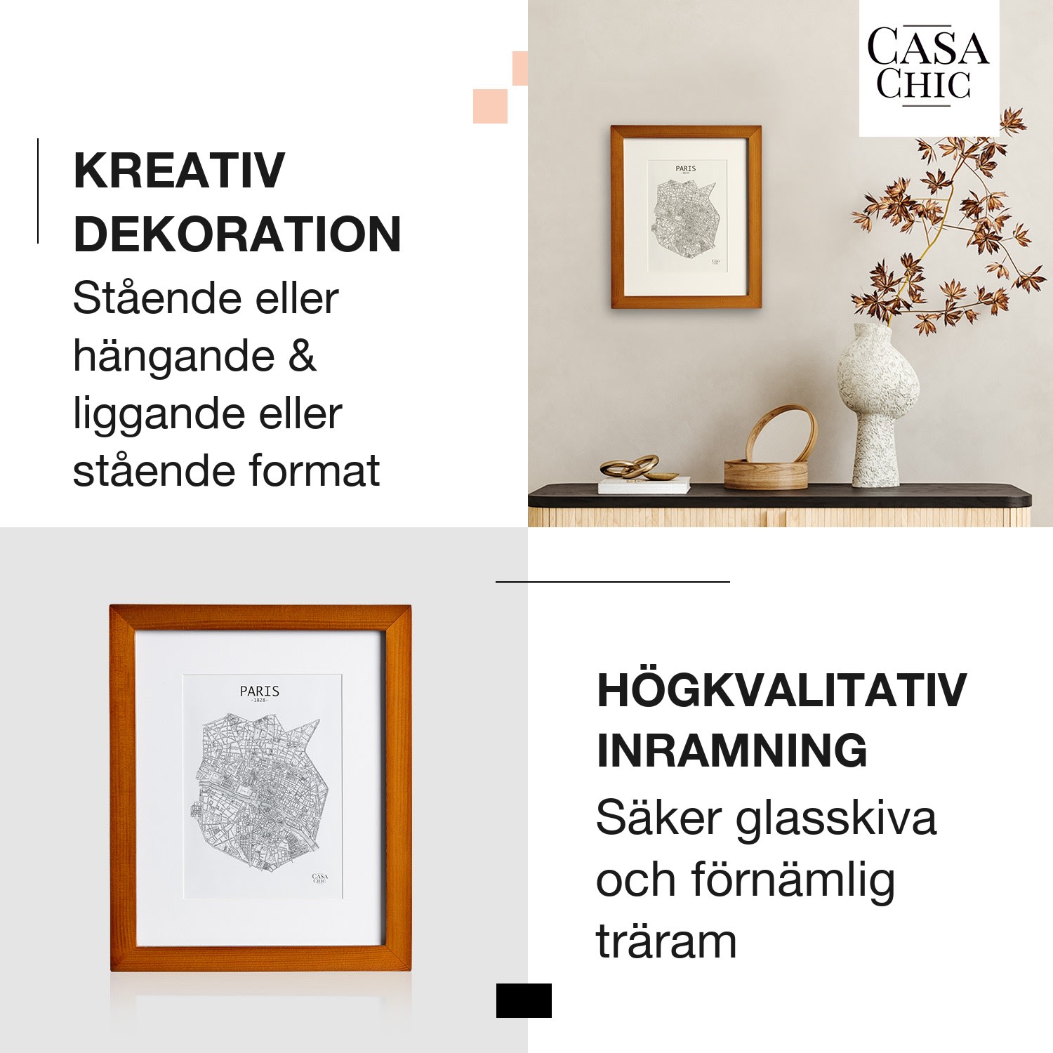 Kenton Fotoram rektangulär 25 x 20 cm passepartout glas Palisander