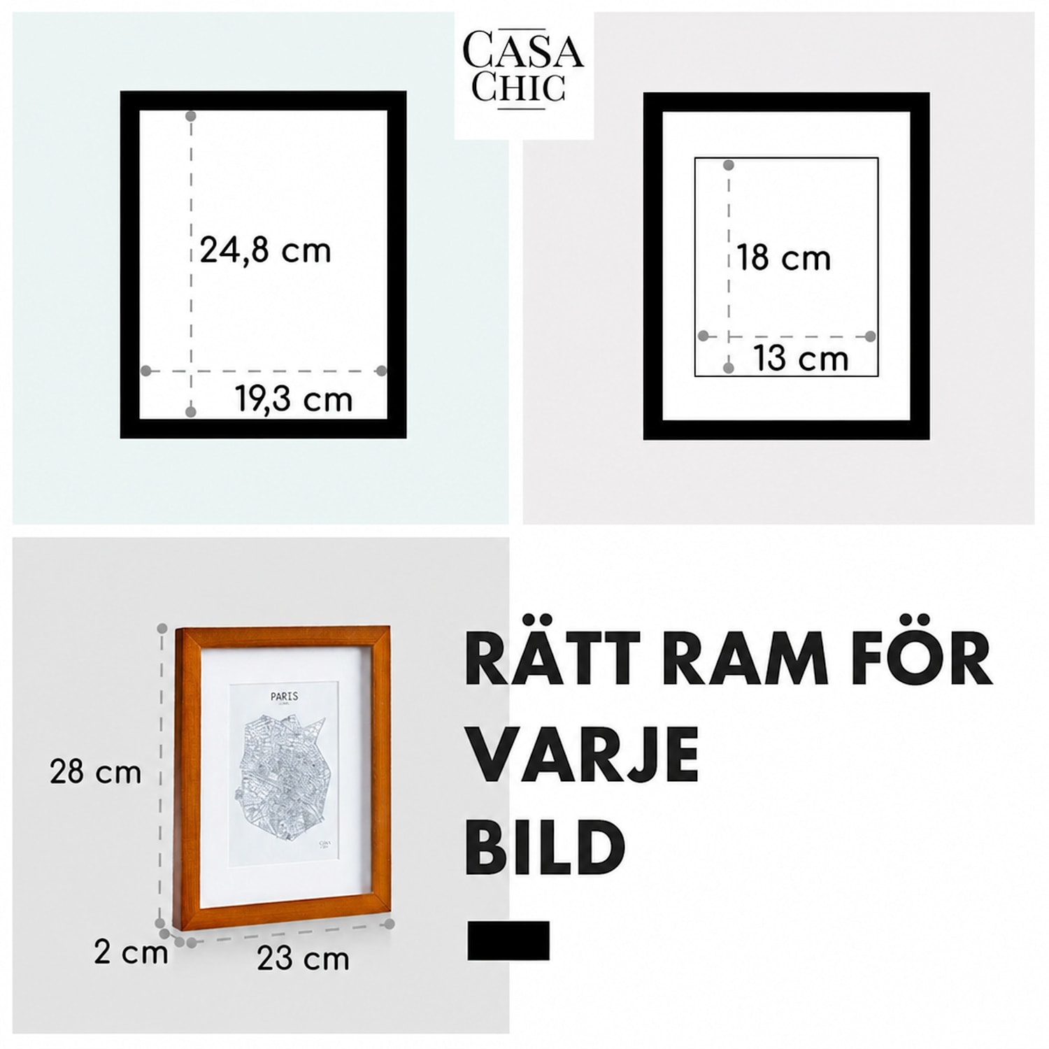 Kenton Fotoram rektangulär 25 x 20 cm passepartout glas Palisander