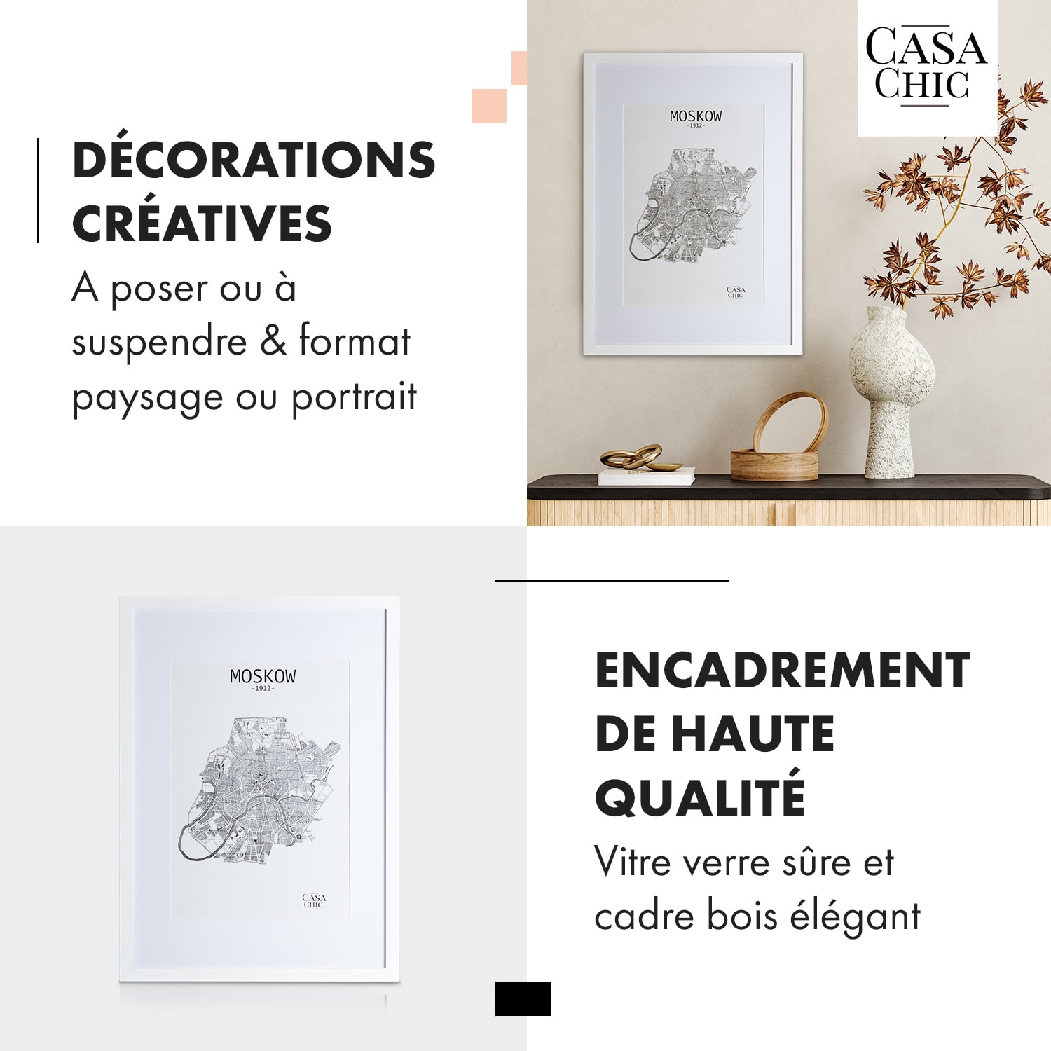 Kenton cadre photo rectangulaire A1 passe-partout plexiglas 