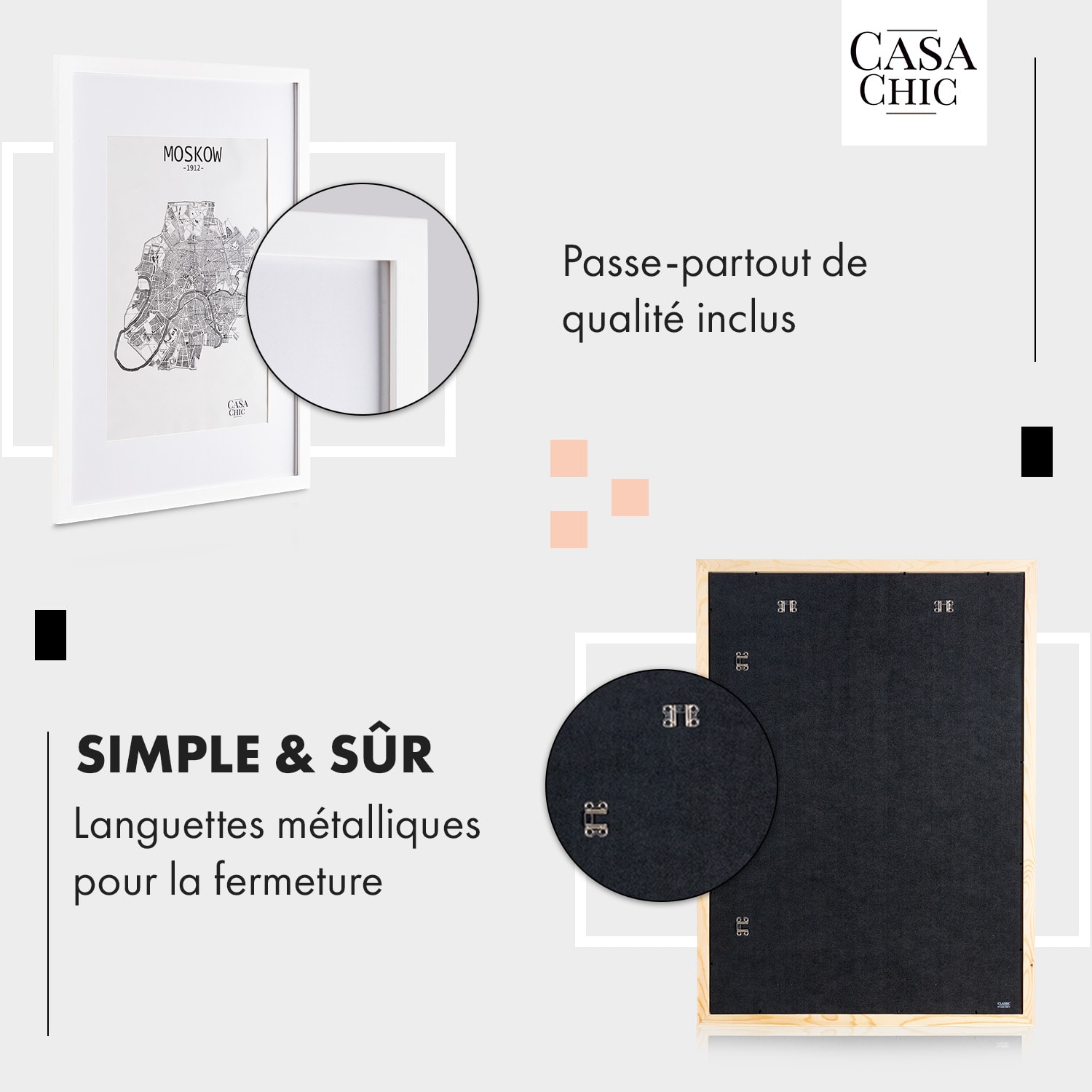 Kenton cadre photo rectangulaire A1 passe-partout plexiglas 