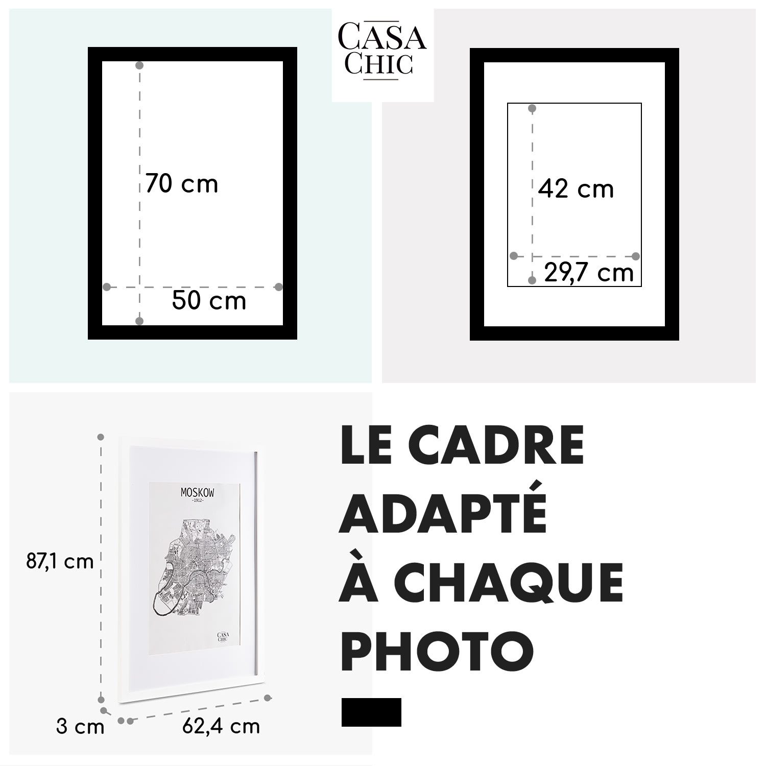 Kenton cadre photo rectangulaire A1 passe-partout plexiglas 