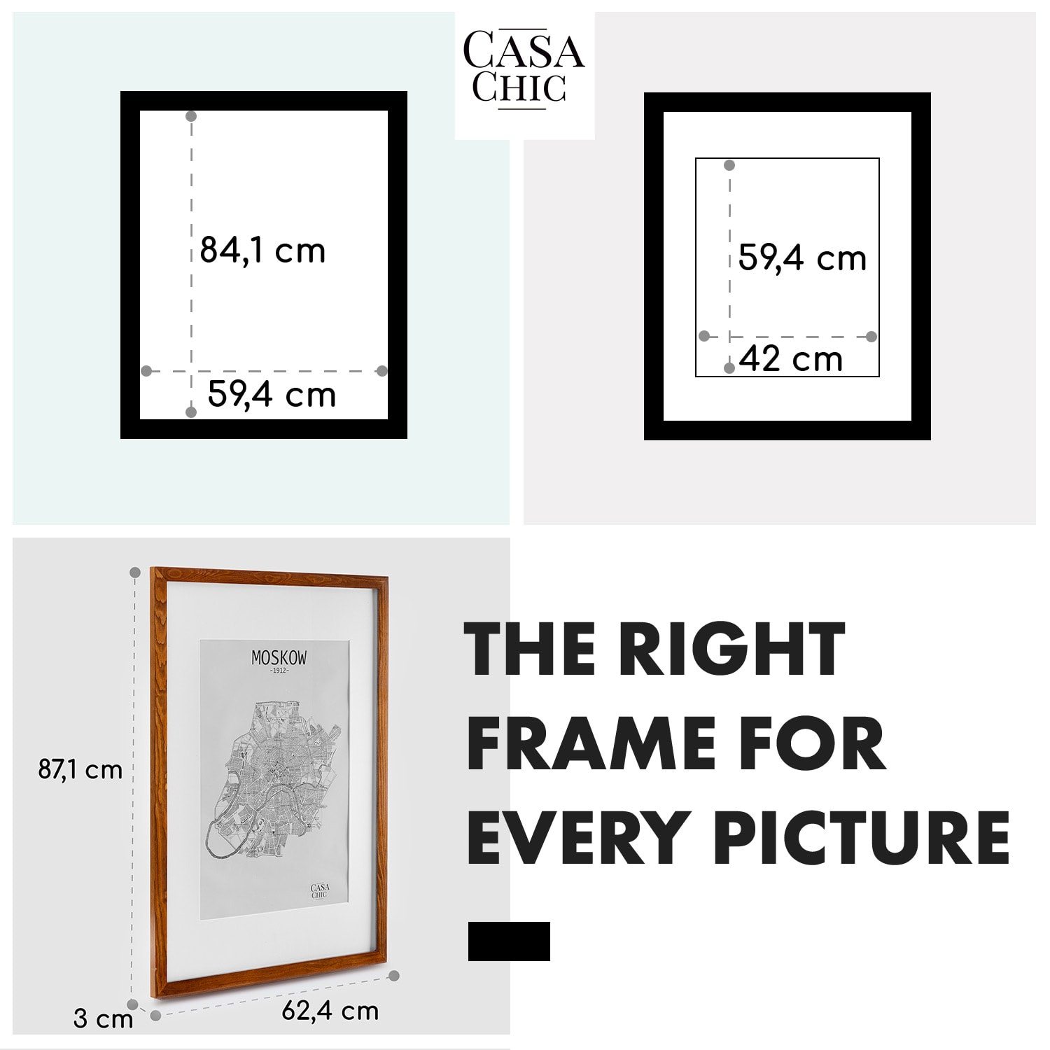 Kenton fotolijst rechthoekig A1 passe-partout plexiglas Rozenhout