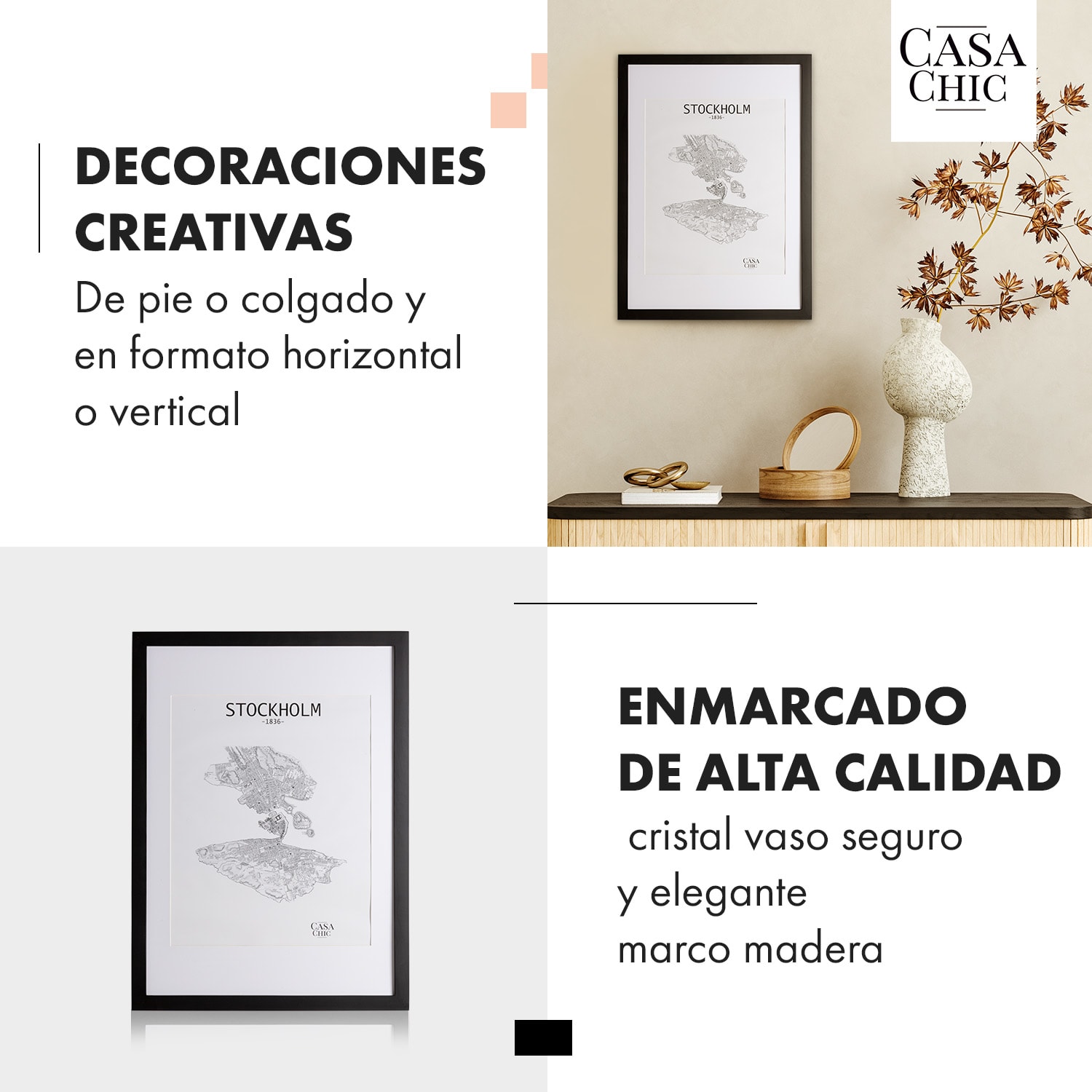 Kenton Marco de fotos rectangular 70 x 50 cm paspartú plexiglás 