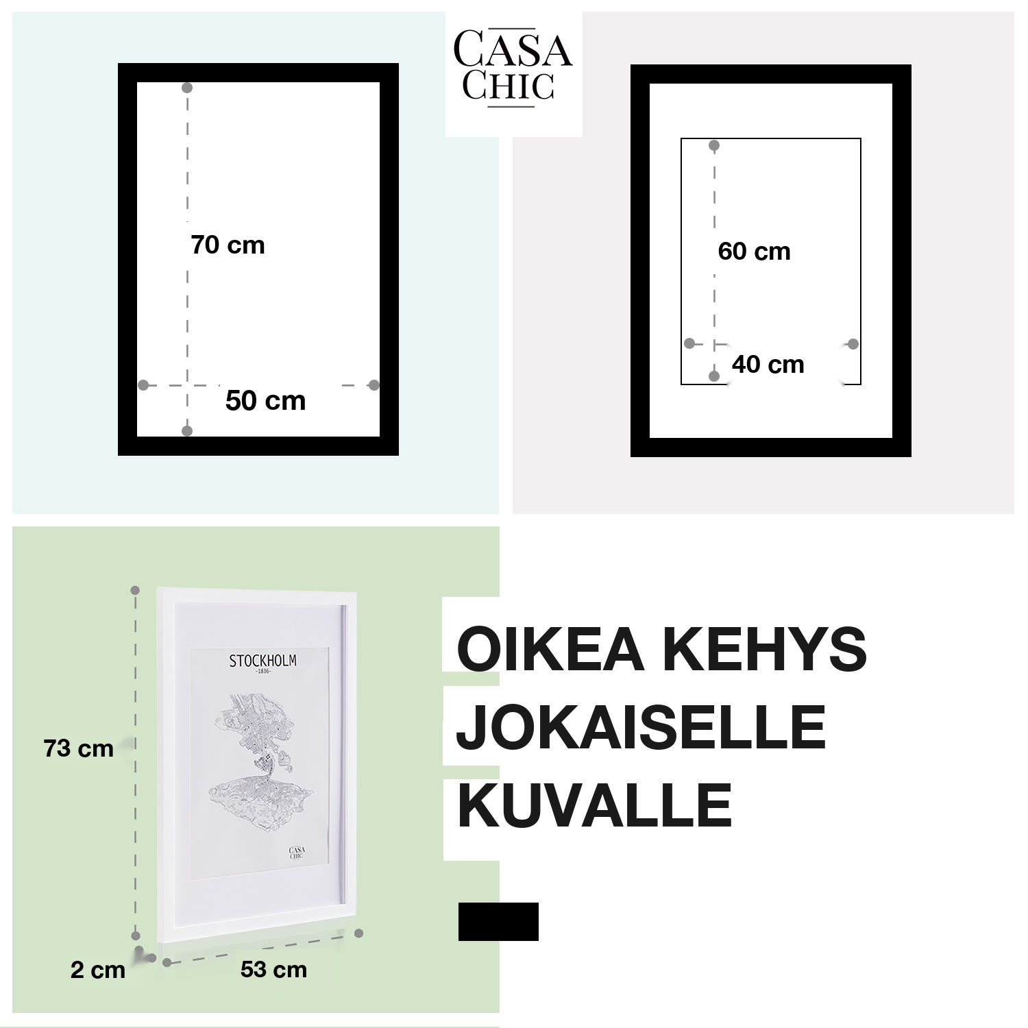 Kenton-valokuvakehys suorakulmainen 70 x 50 cm paspartuuri pleksilasi Valkoinen