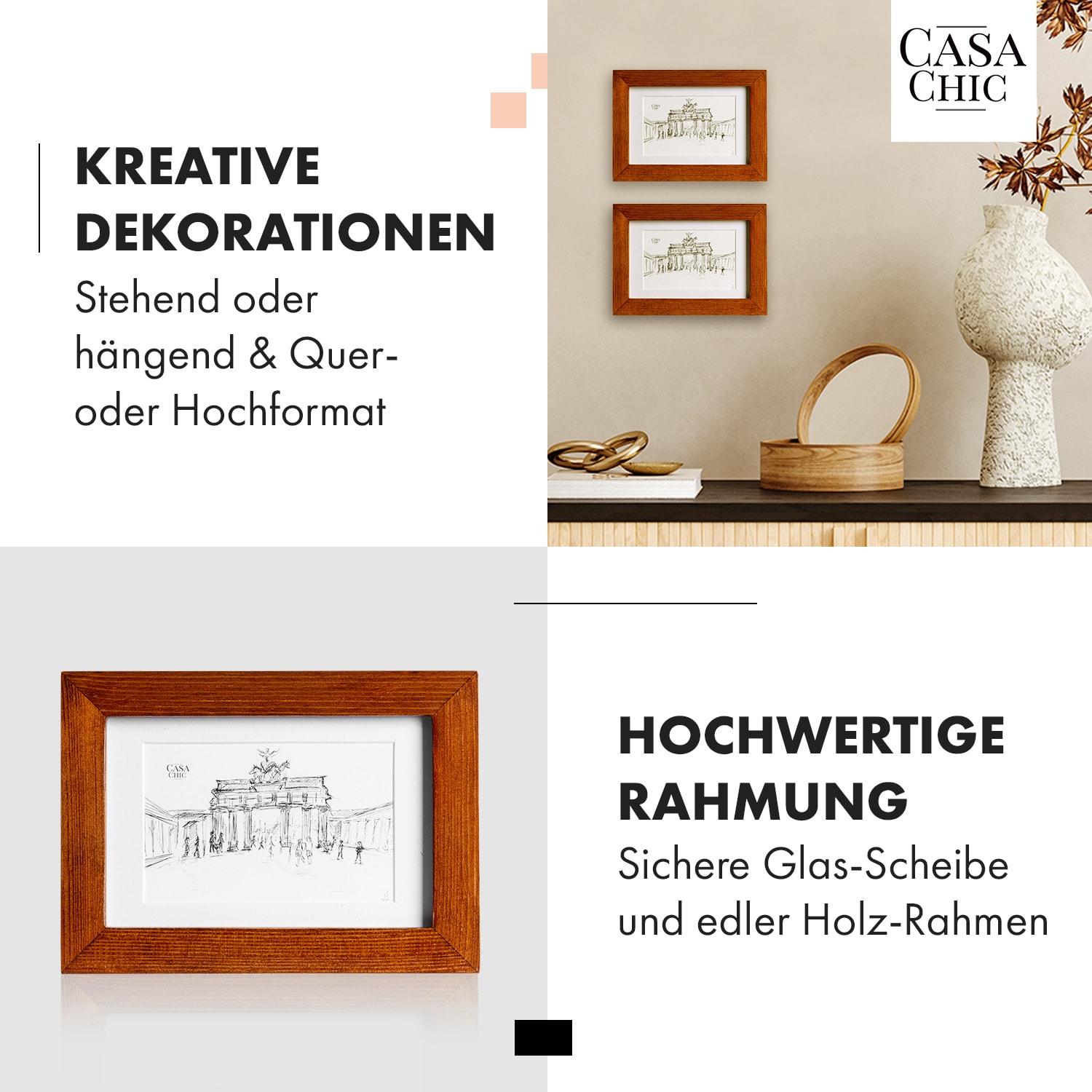 Kenton Bilderrahmen rechteckig 14 x 9 cm Passepartout   Glas 