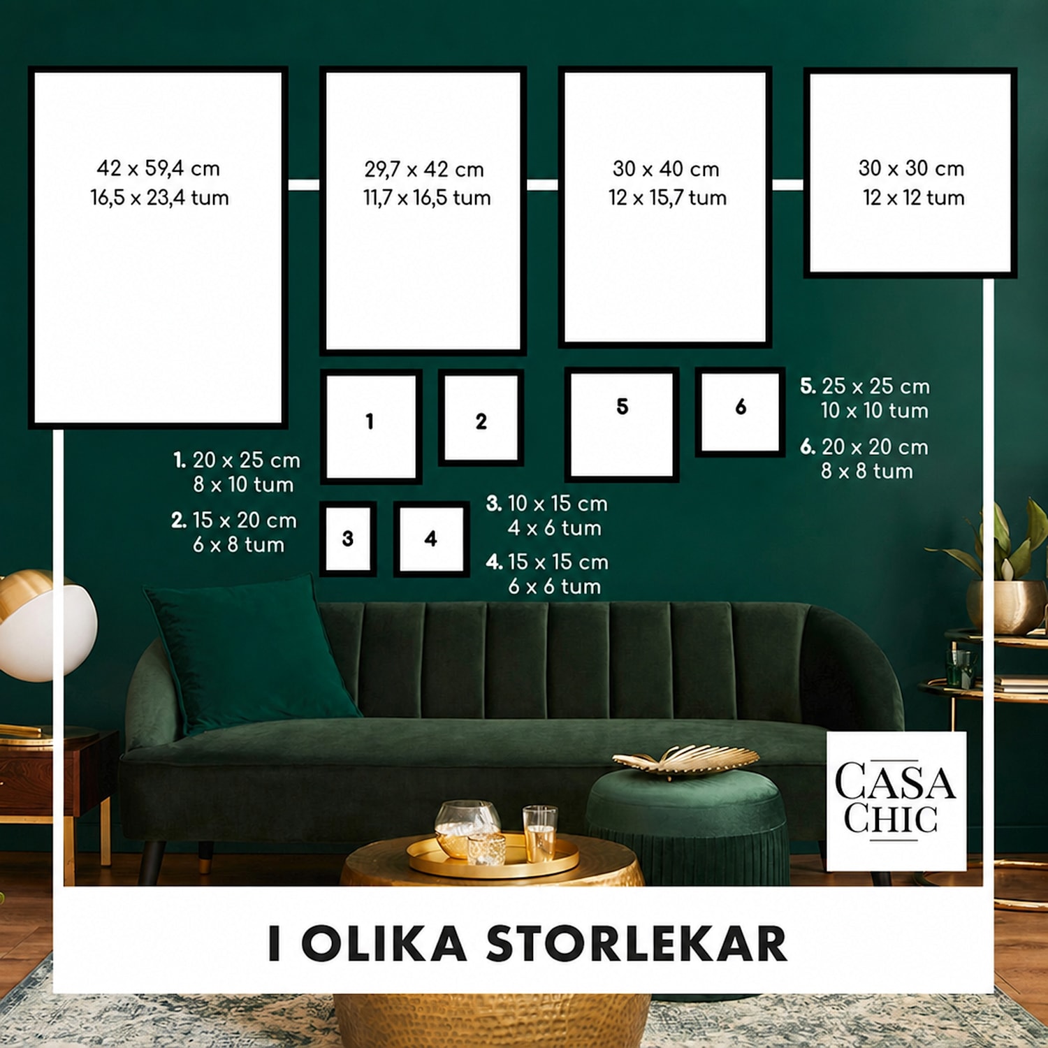 Kenton Fotoram rektangulär 14 x 9 cm passepartout glas Palisander