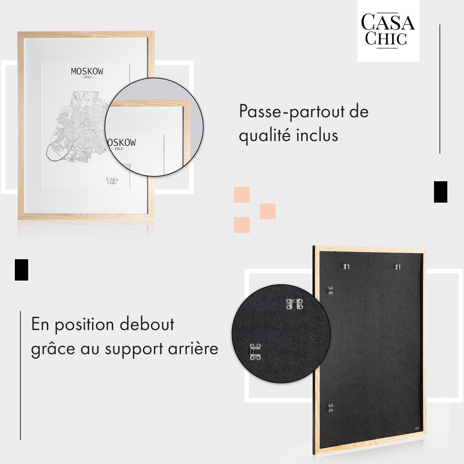 Kenton cadre photo rectangulaire A1 passe-partout plexiglas Pin