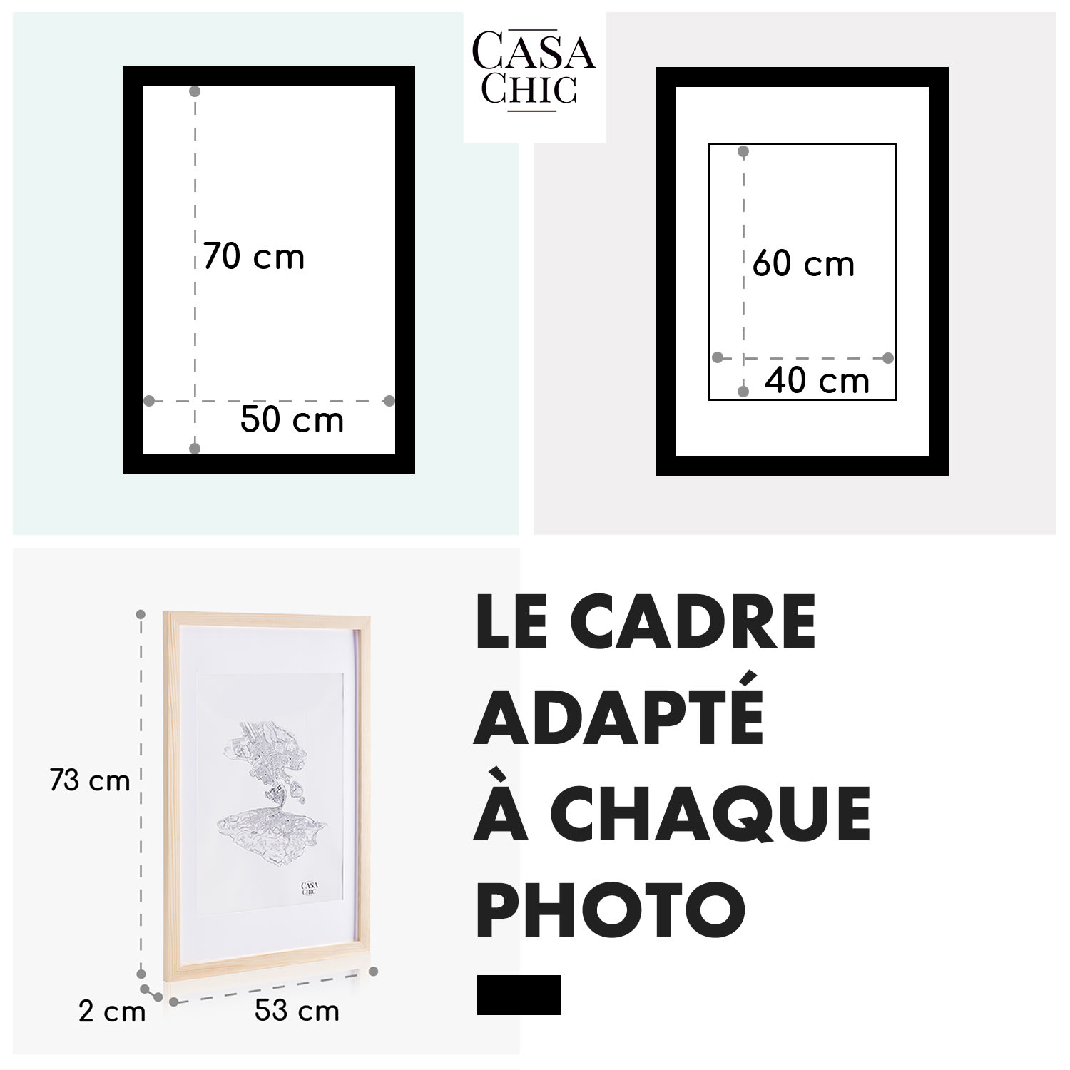 Kenton fotolijst rechthoekig 70 x 50 cm passe-partout plexiglas 